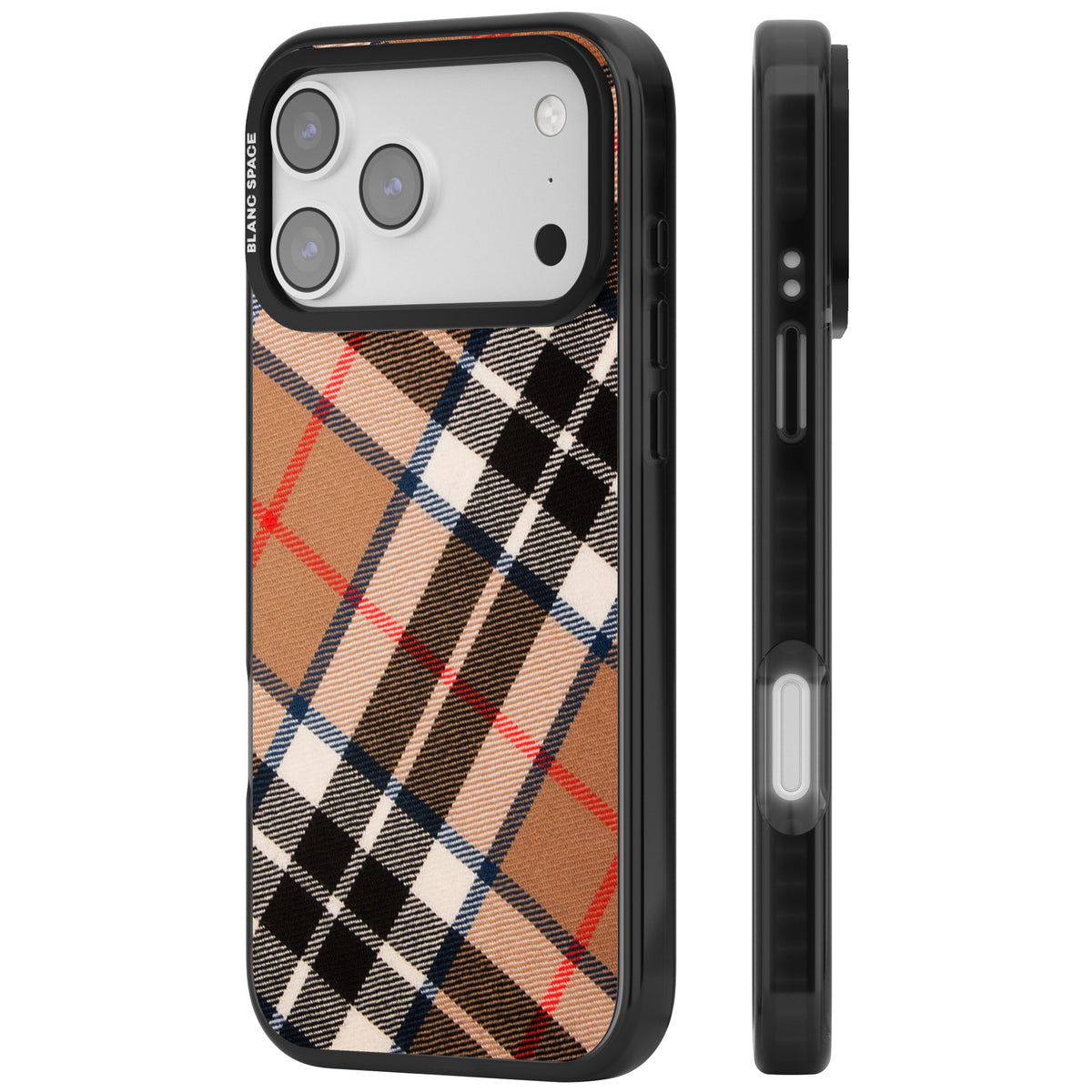 Haymarket Check iPhone 17 Pro Max Impact Black Phone Case side