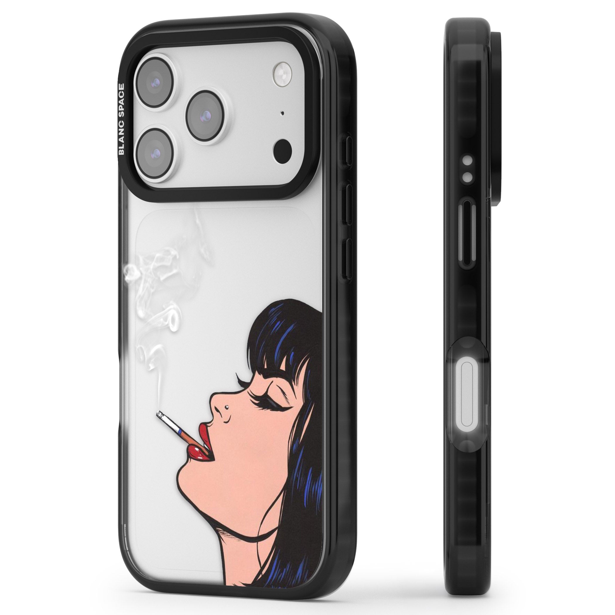 Stress Relief Pop Art iPhone 17 Pro Impact Black Phone Case Side Profile