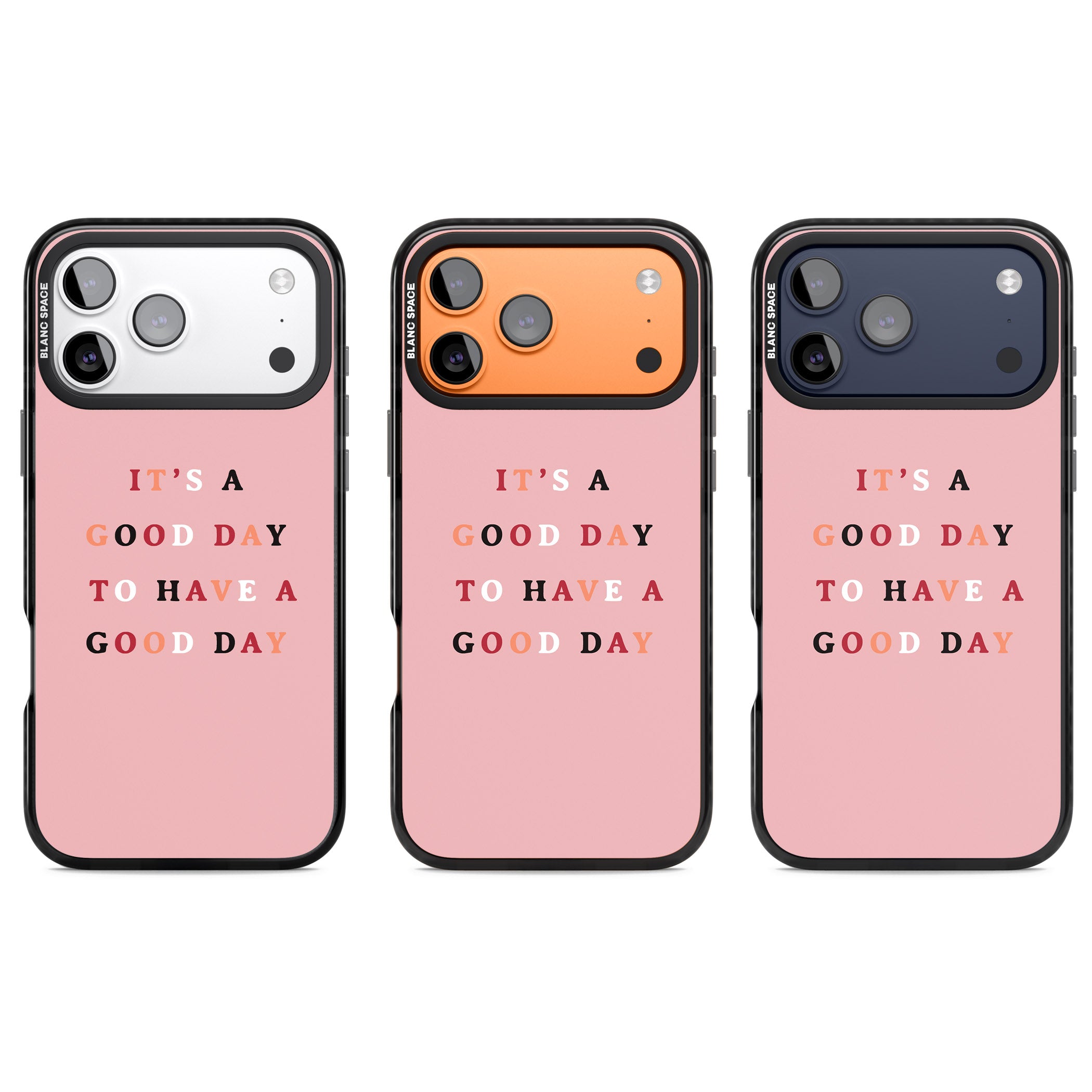Good Day Pink Quote iPhone 17 Pro Impact Black Phone Case APT Impact Protection