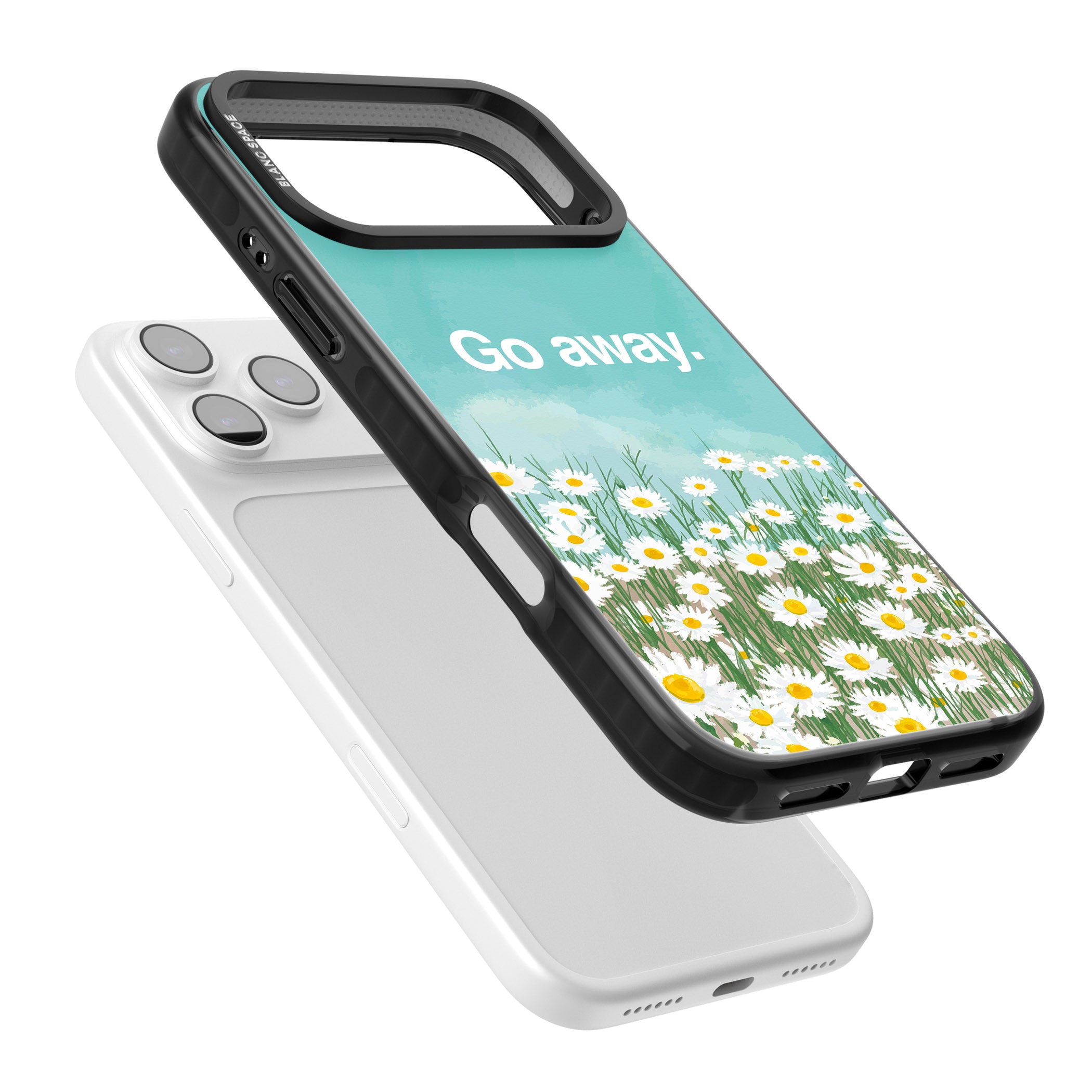 Go Away iPhone 17 Pro Impact Black Phone Case Colours