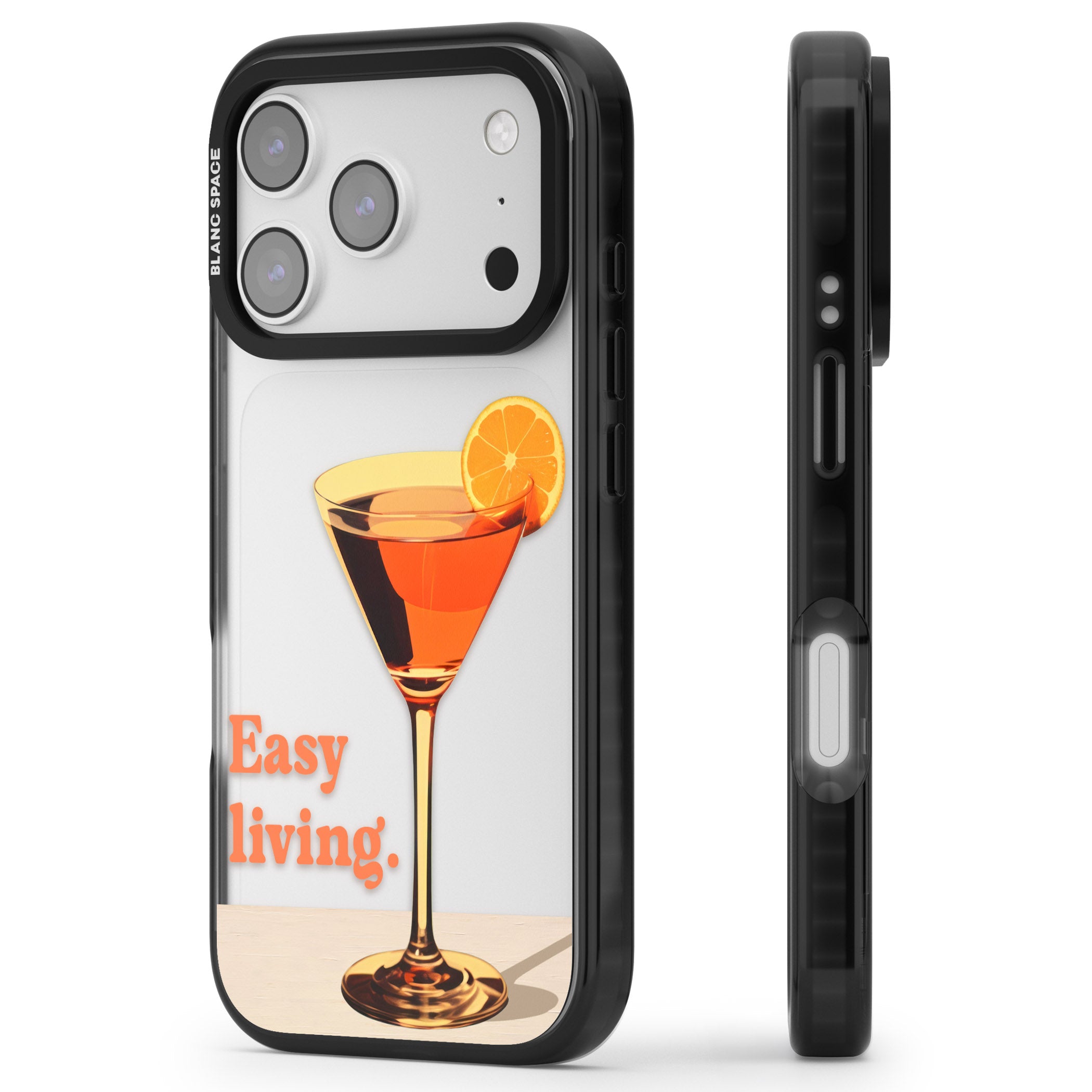 Easy Living iPhone 17 Pro Impact Black Phone Case Side Profile