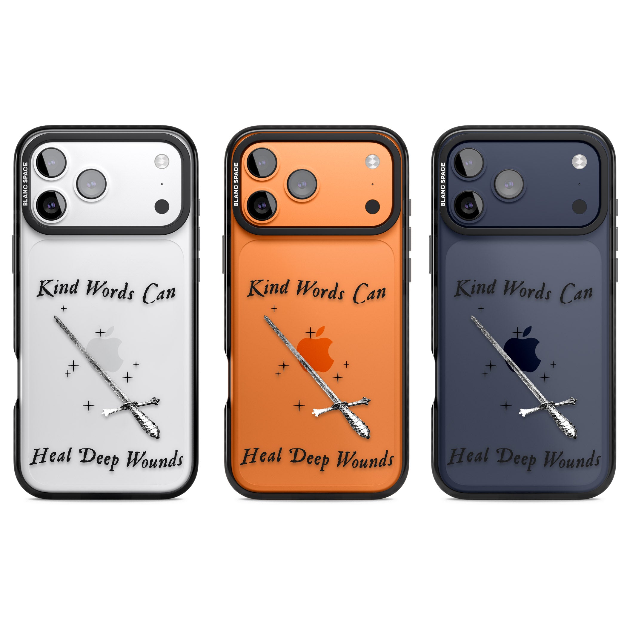 Kind Words Can Heal Deep Wounds iPhone 17 Pro Impact Black Phone Case APT Impact Protection
