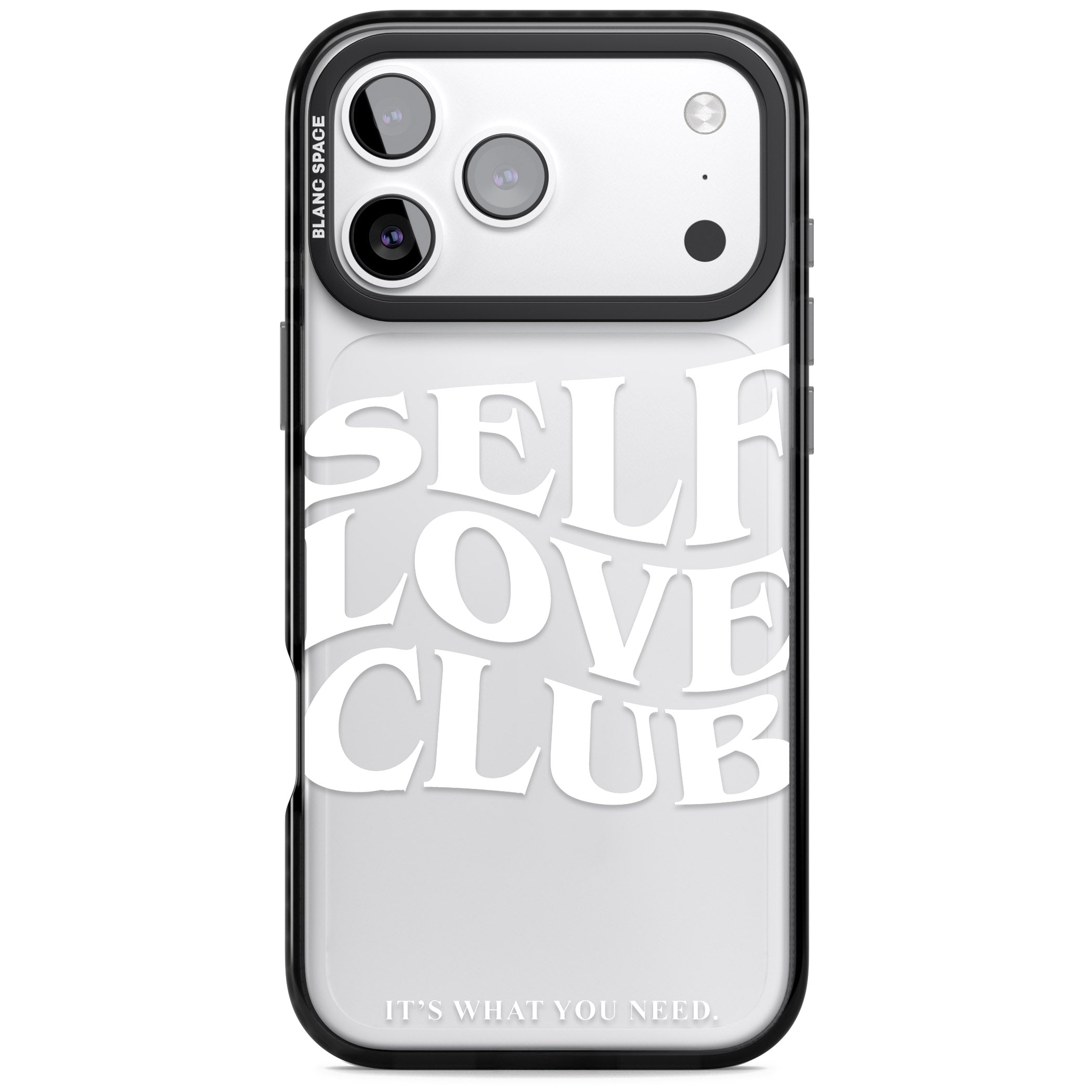 Self Love Club White iPhone 17 Pro Impact Black Phone Case