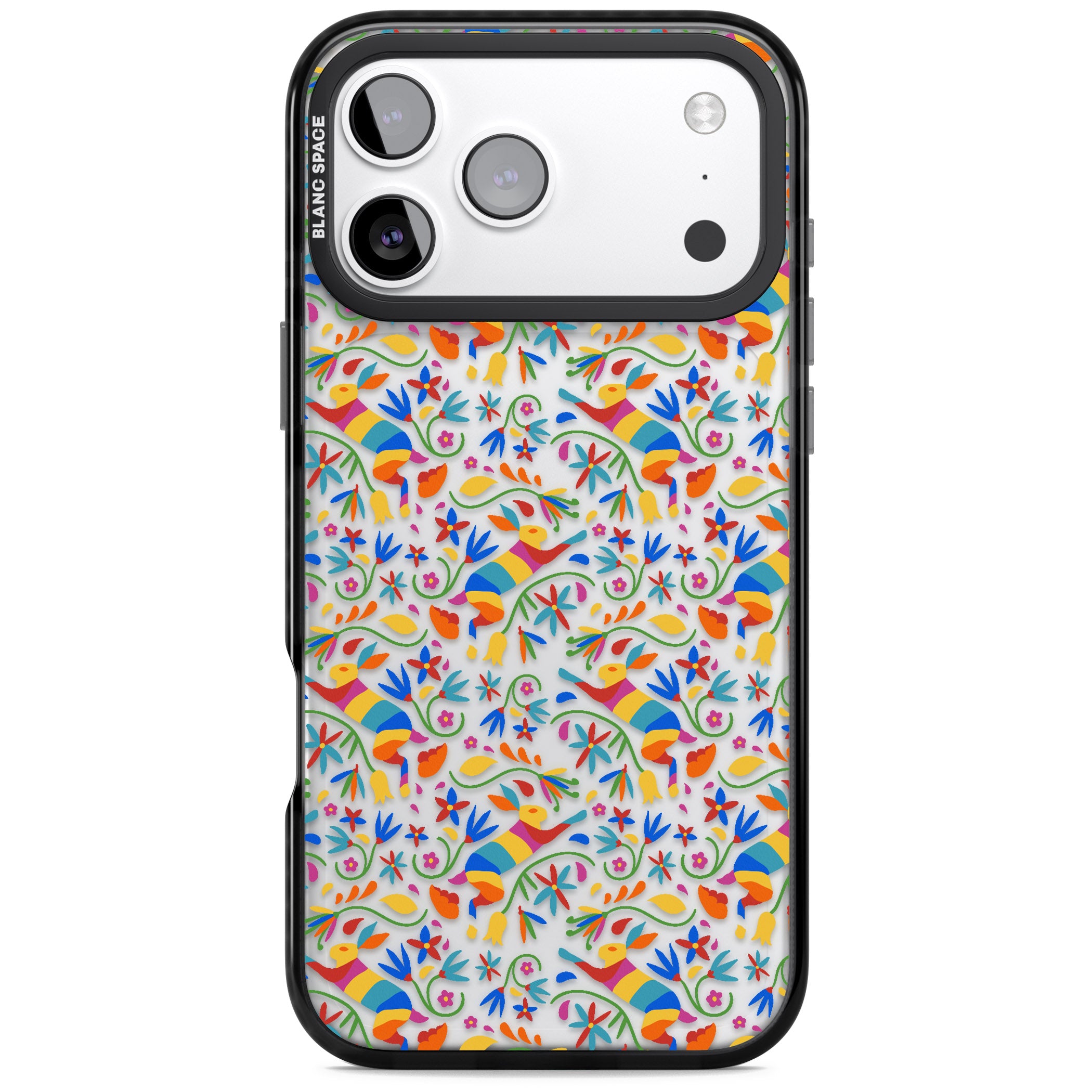 Vibrant Floral Mosaic iPhone 17 Pro Impact Black Phone Case