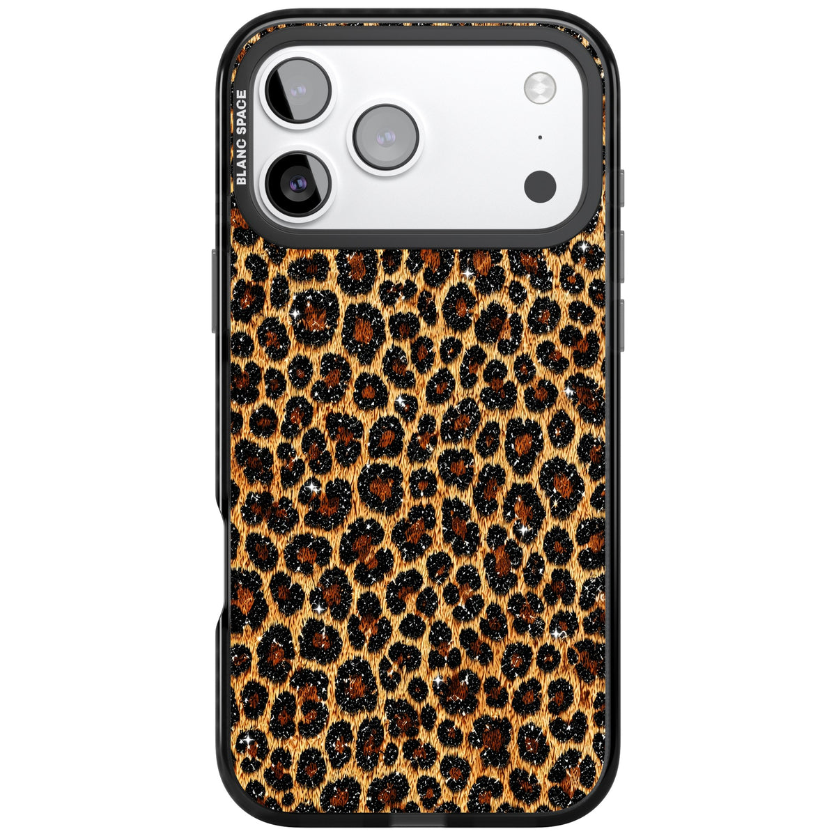 Diamond Leopard iPhone 17 Pro Max Impact Black Phone Case front