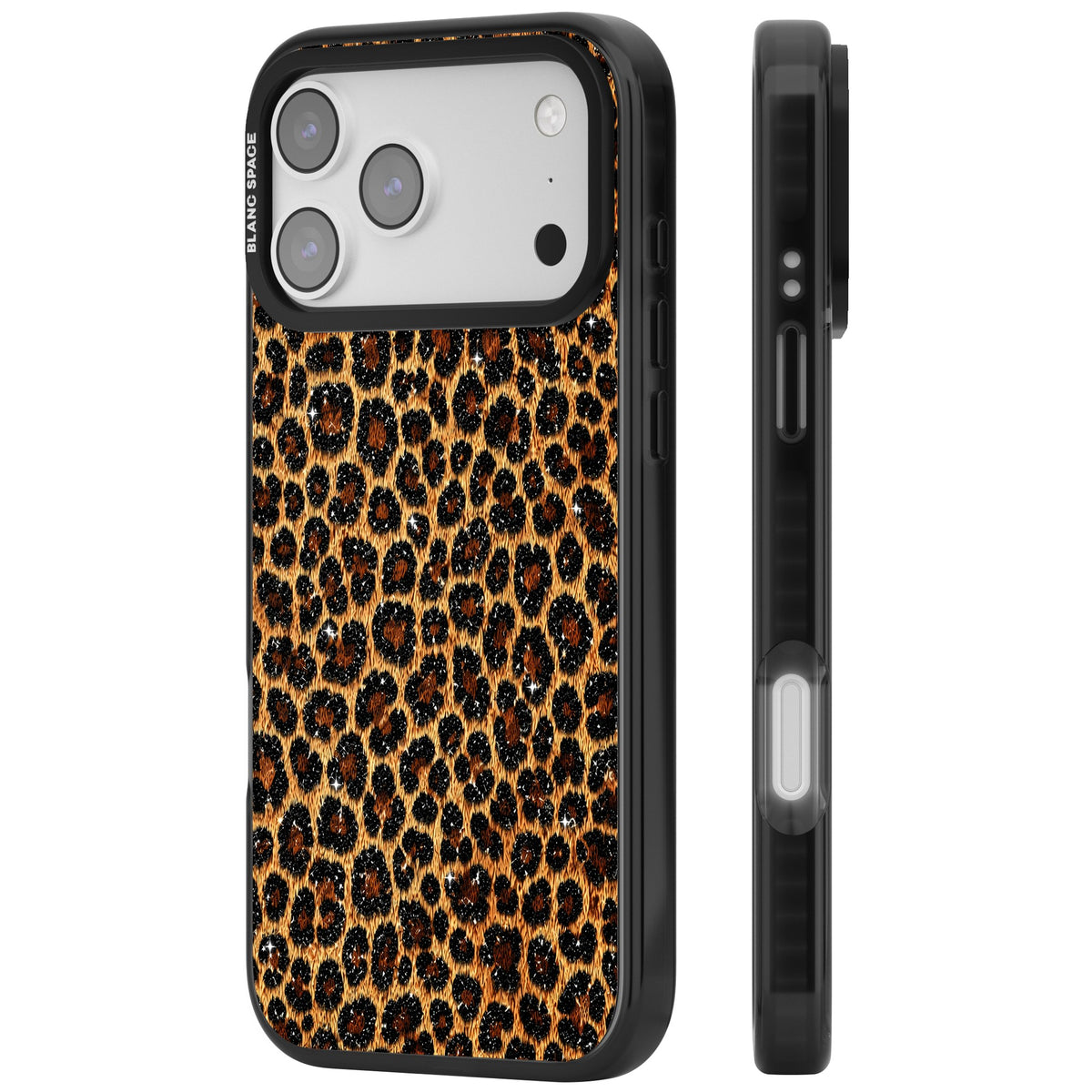 Diamond Leopard iPhone 17 Pro Max Impact Black Phone Case side