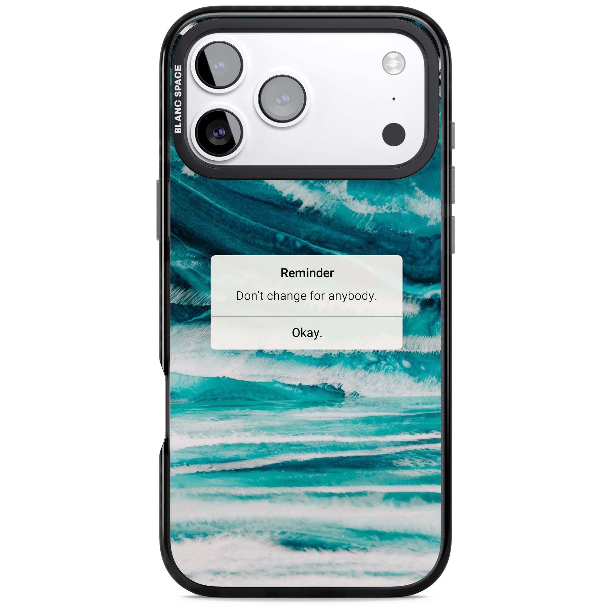 Ocean Vibe Reminder iPhone 17 Pro Impact Black Phone Case