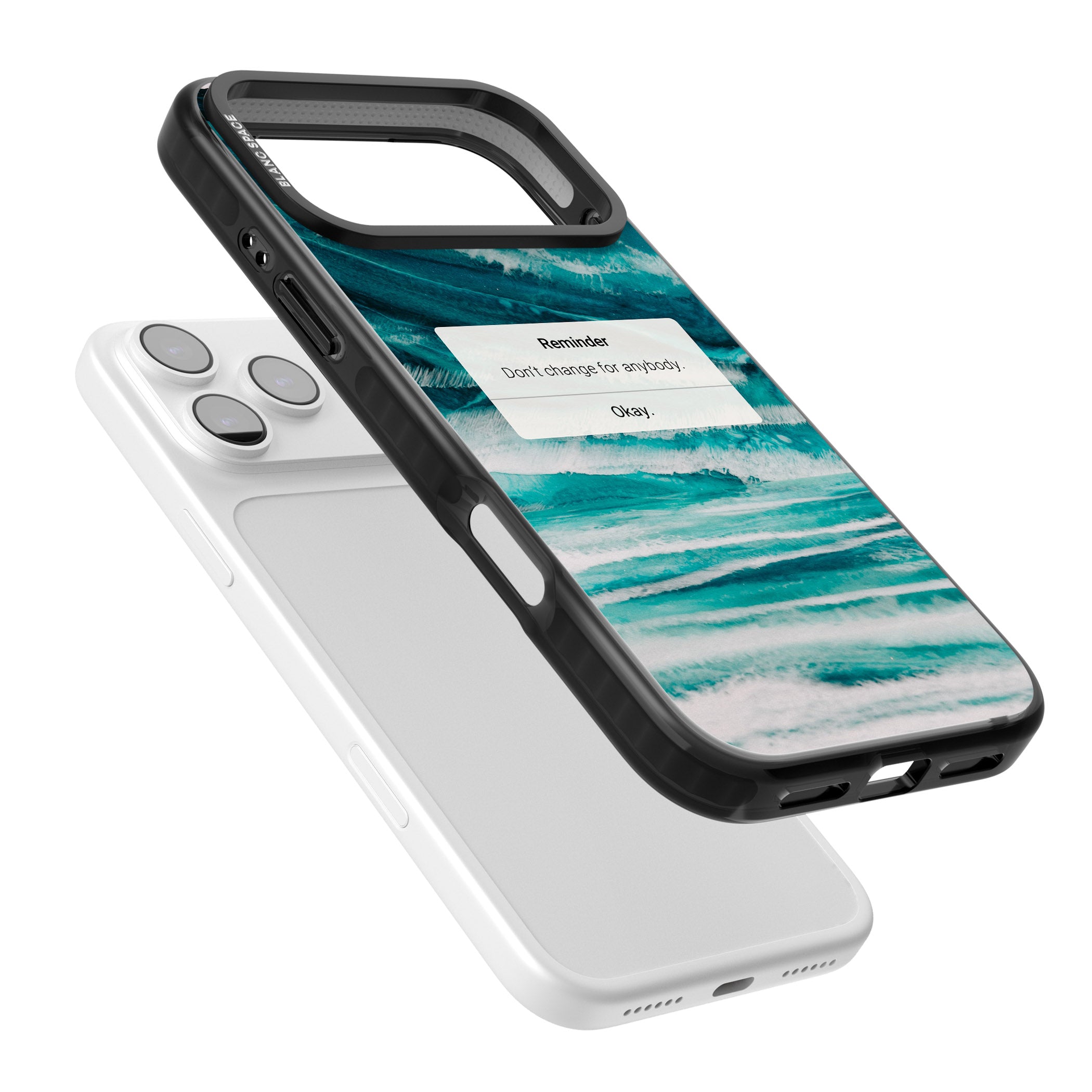 Ocean Vibe Reminder iPhone 17 Pro Impact Black Phone Case Colours