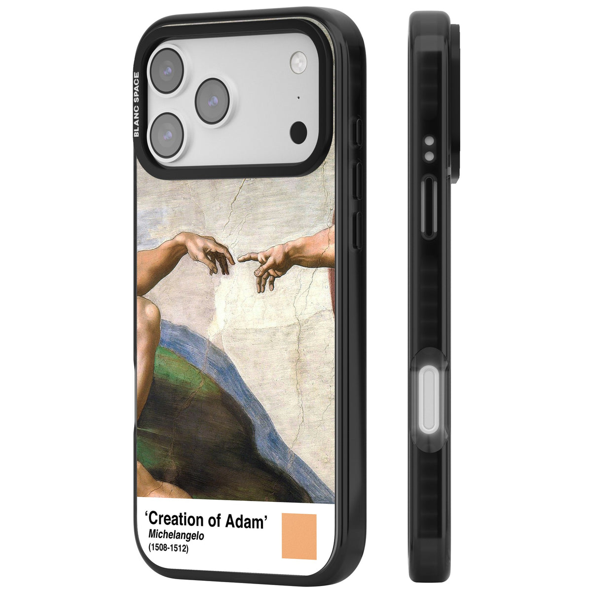 Creation Of Adam iPhone 17 Pro Max Impact Black Phone Case side