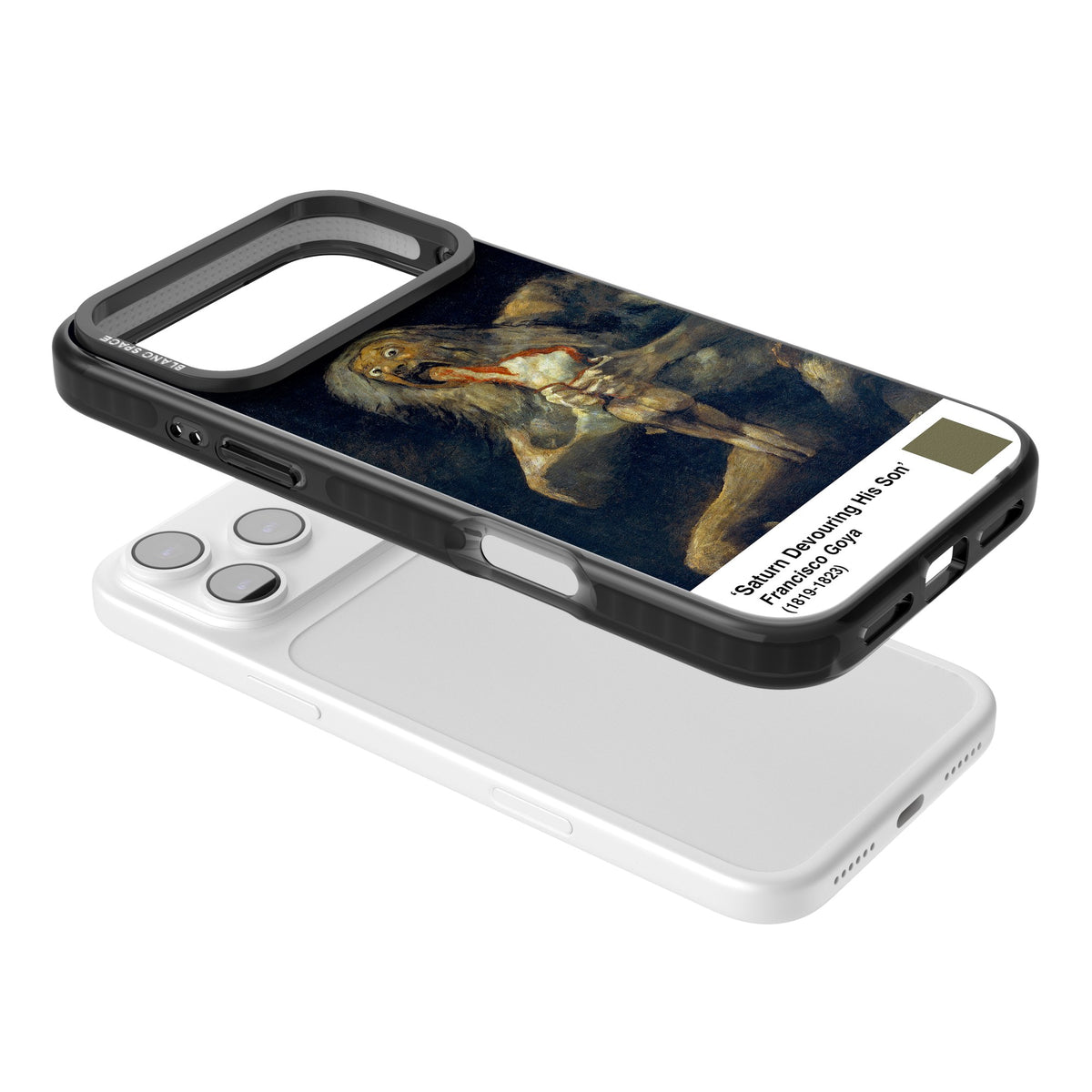 Saturn Devouring His Son iPhone 17 Pro Max Impact Black Phone Case angled