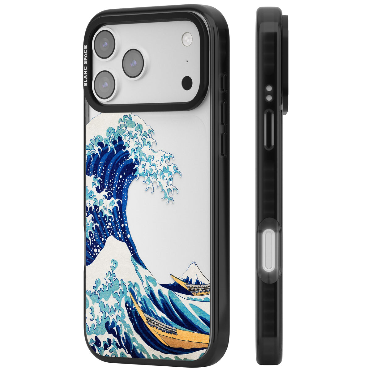 The Great Wave Of Kanagawa iPhone 17 Pro Max Impact Black Phone Case side