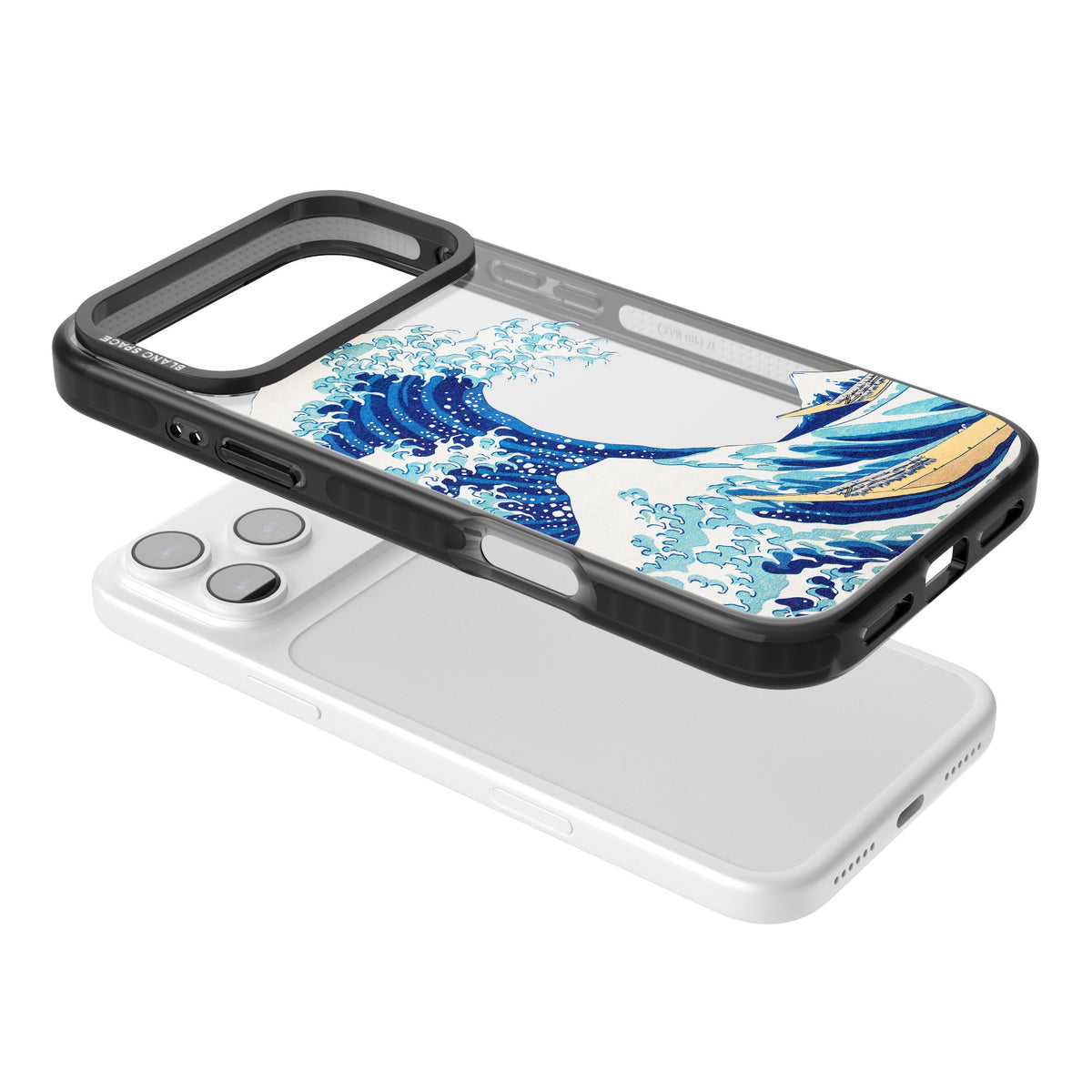The Great Wave Of Kanagawa iPhone 17 Pro Max Impact Black Phone Case angled