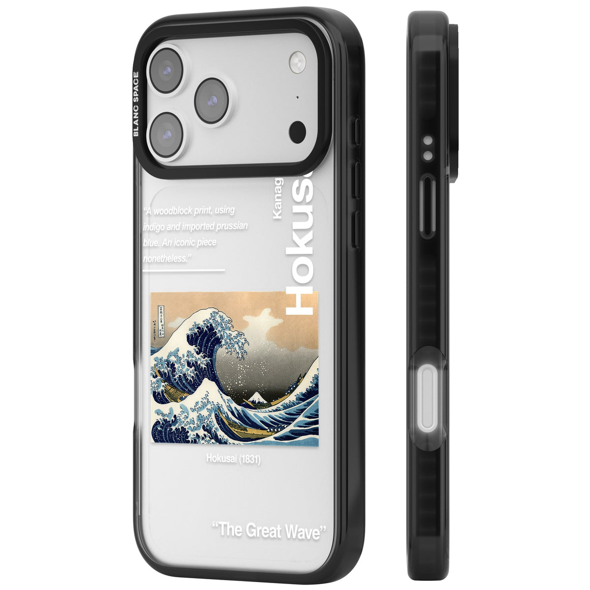The Great Wave iPhone 17 Pro Max Impact Black Phone Case side