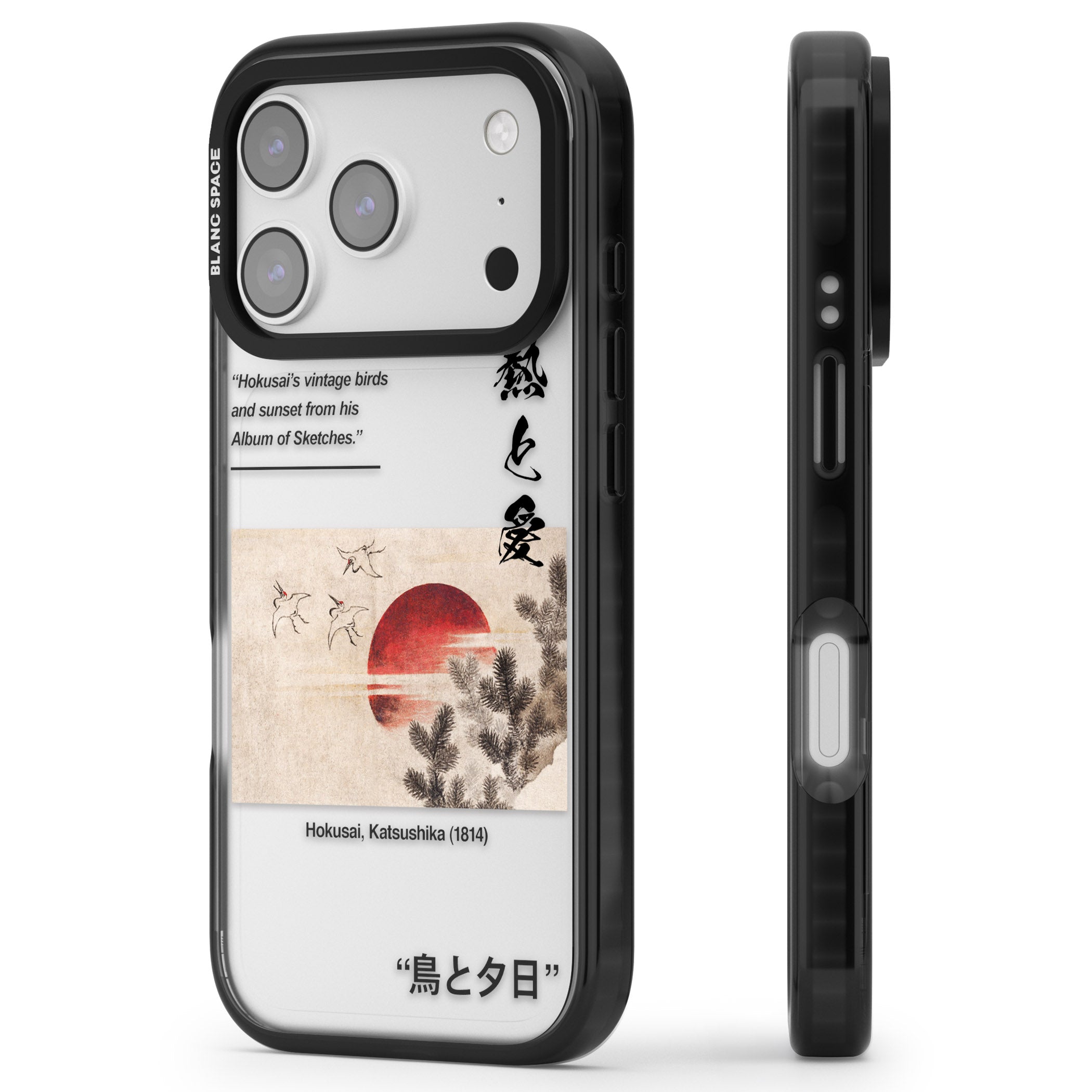 Birds And Sunset iPhone 17 Pro Impact Black Phone Case Side Profile