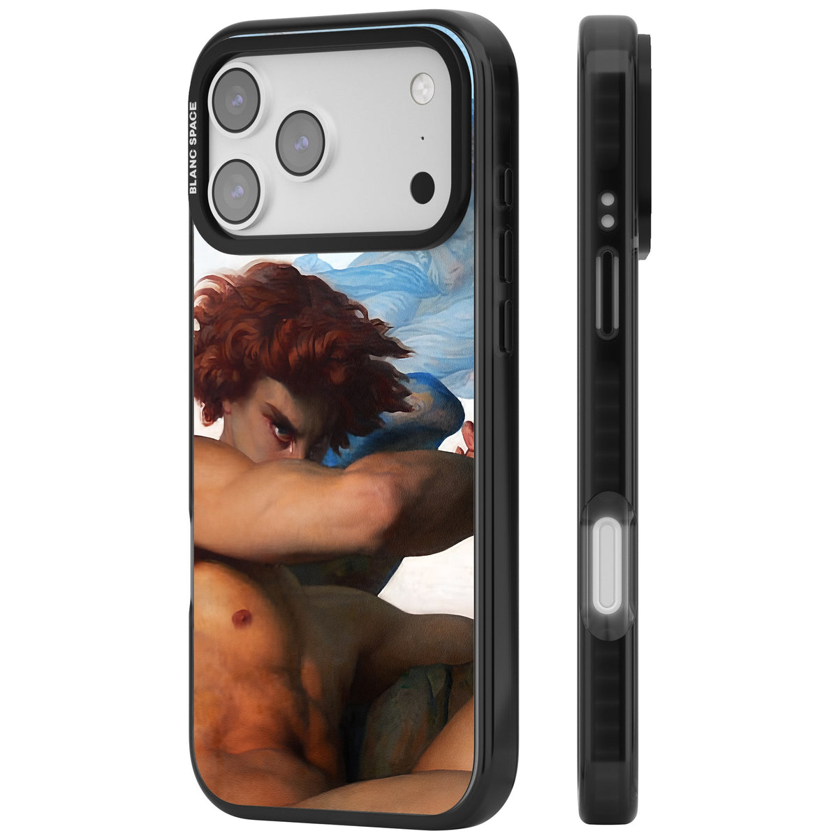 The Fallen Angel iPhone 17 Pro Max Impact Black Phone Case side