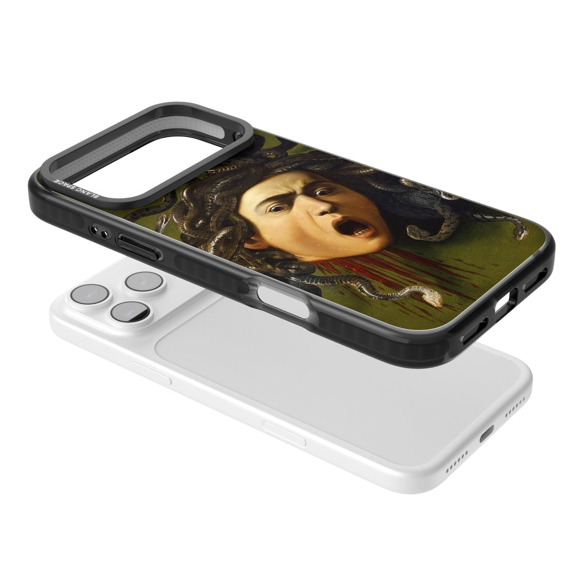 Head of Medusa iPhone 17 Pro Max Impact Black Phone Case angled