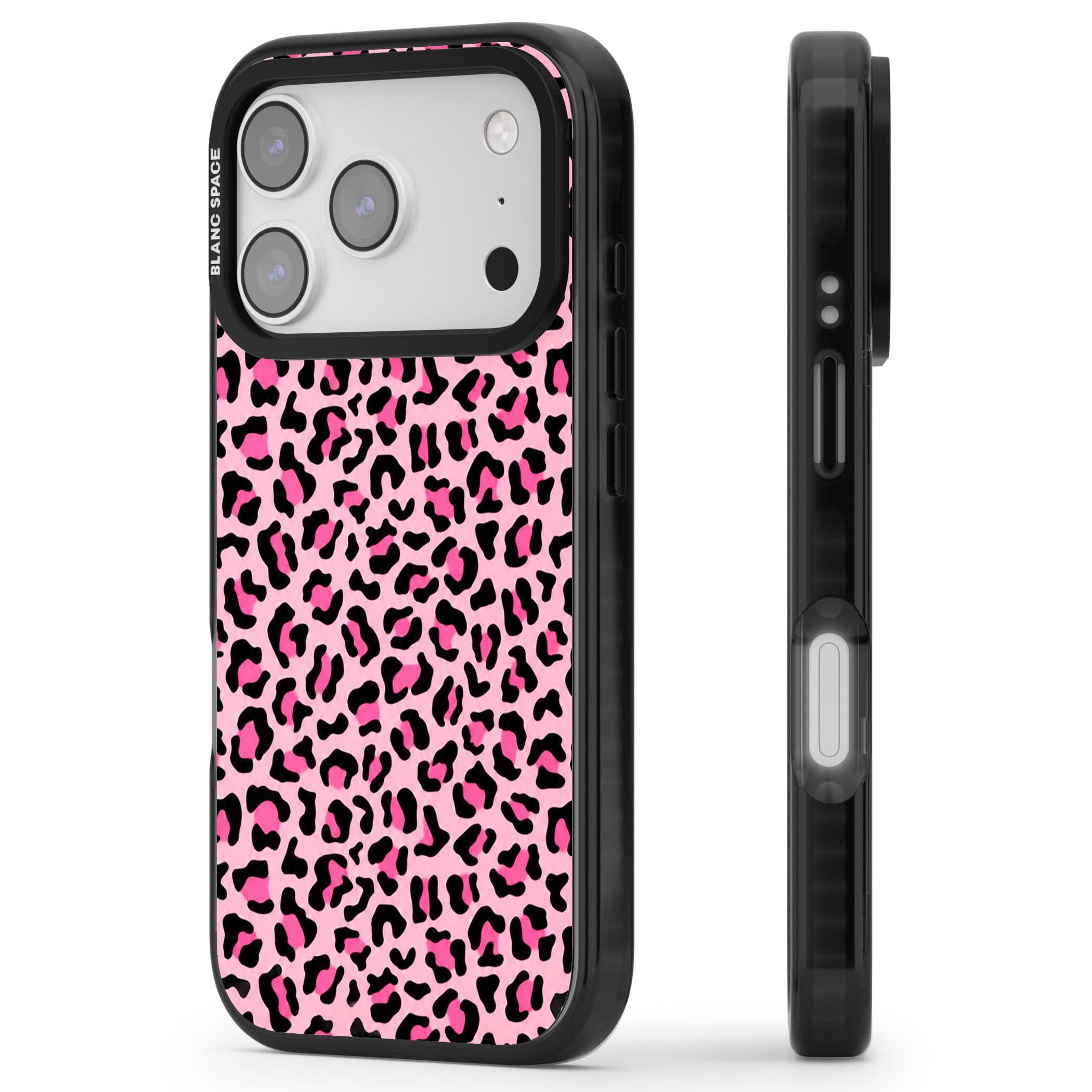 Pink Leopard baddie iPhone case | Clear Impact case for iPhone 17 Pro, iPhone 17 Pro Max