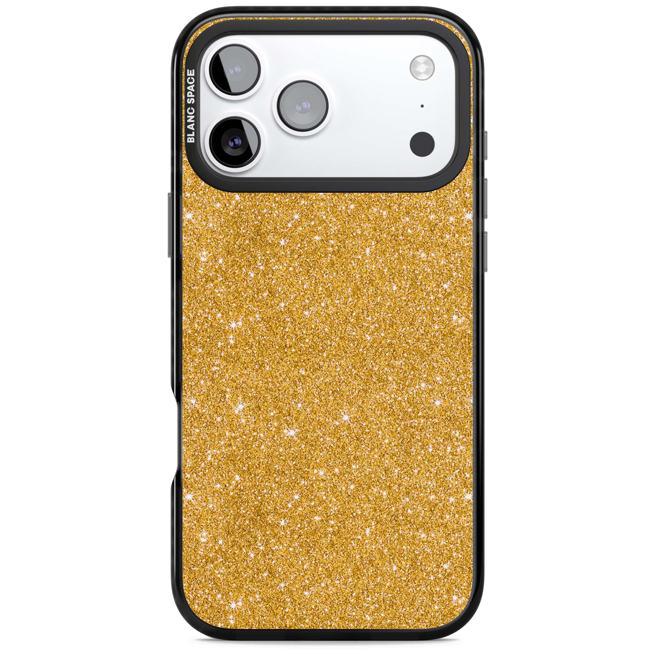 Gold Glitter gold glitter iPhone case featuring a shimmering sparkle wallpaper design in luxury gold | Clear Impact case for iPhone 17 Pro, iPhone 17 Pro Max