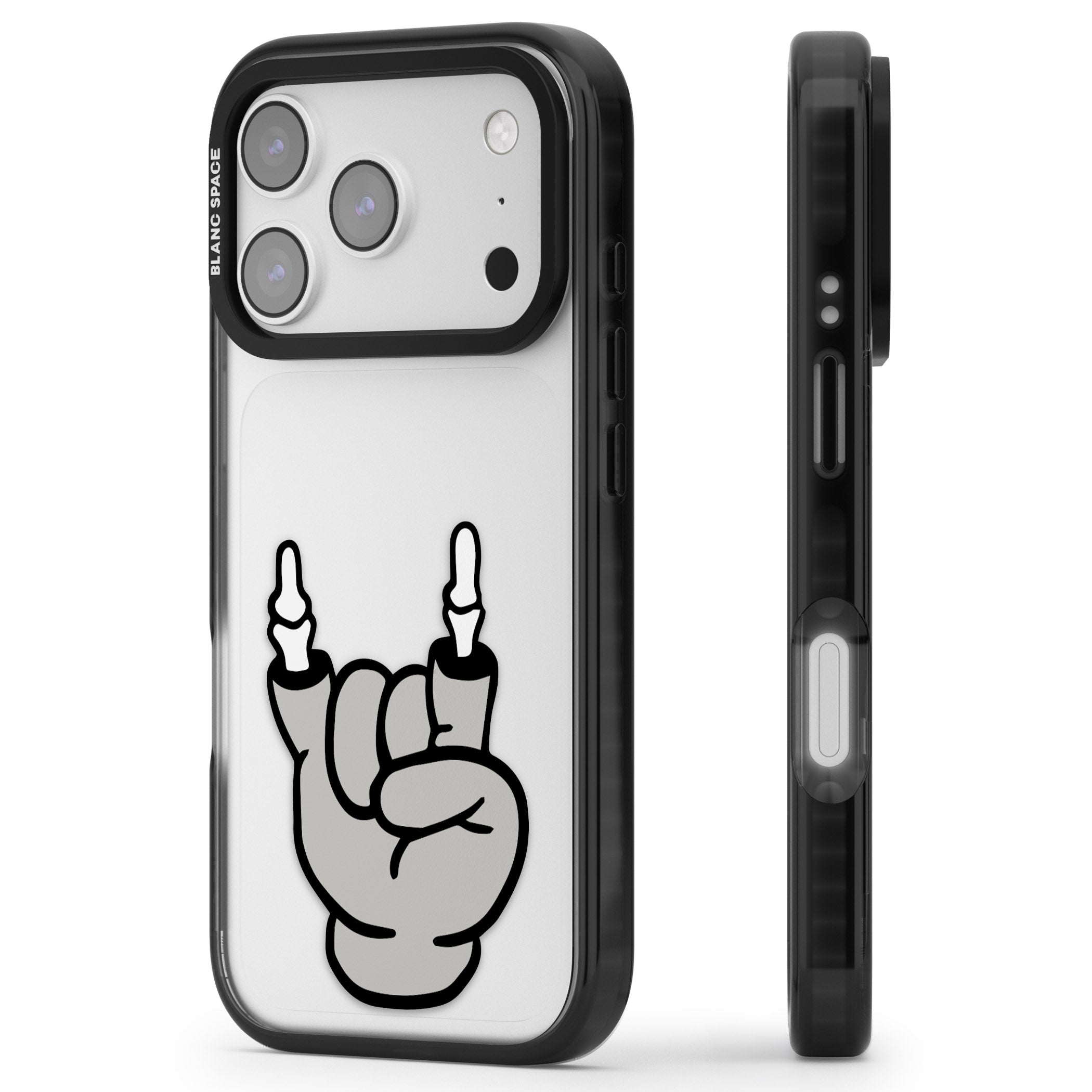 Rock 'Til You Drop iPhone 17 Pro Impact Black Phone Case Side Profile