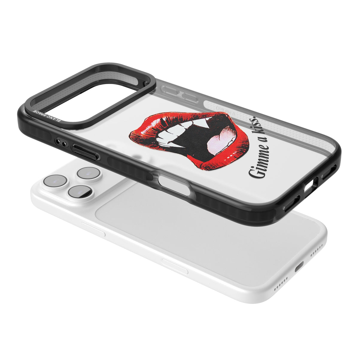 Gimme A Kiss iPhone 17 Pro Max Impact Black Phone Case angled