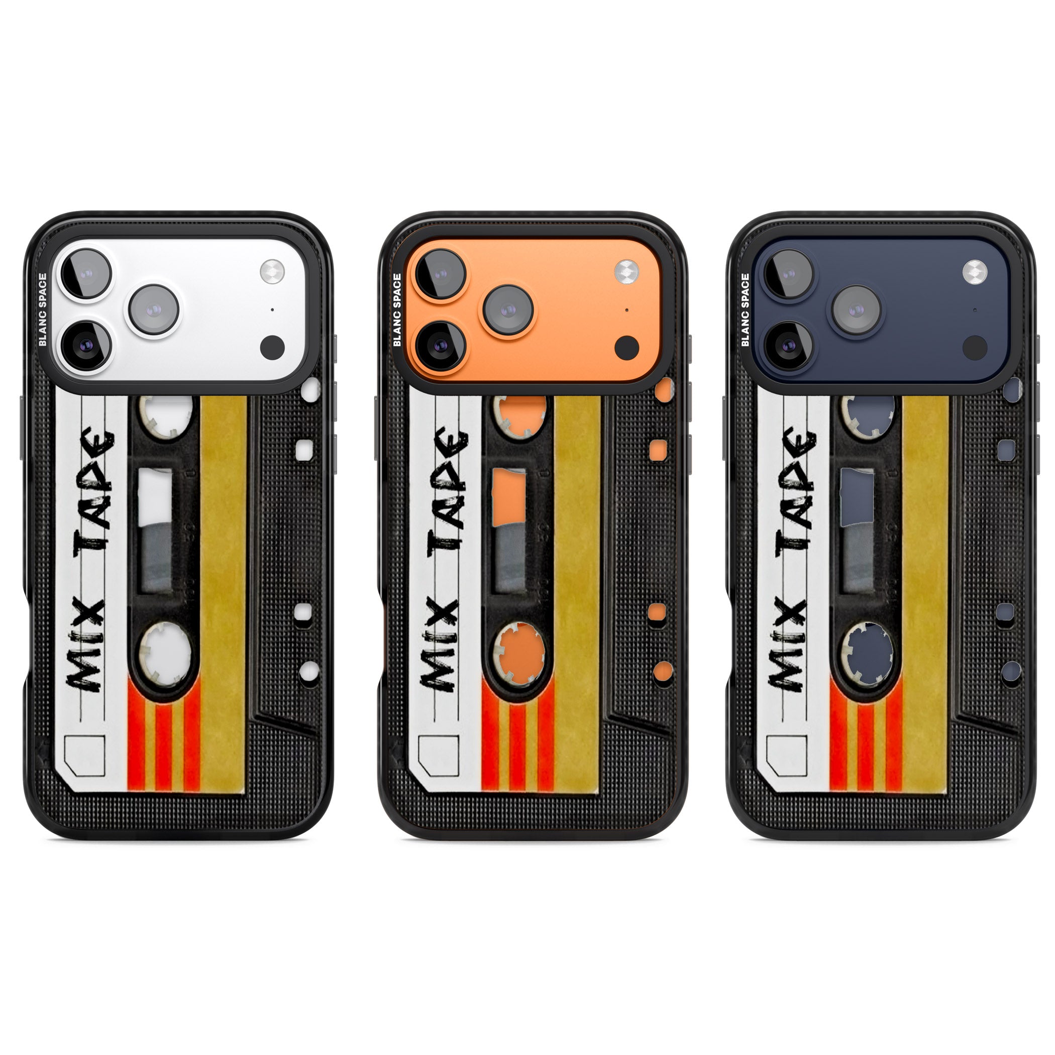 Retro Mix Tape iPhone 17 Pro Impact Black Phone Case APT Impact Protection