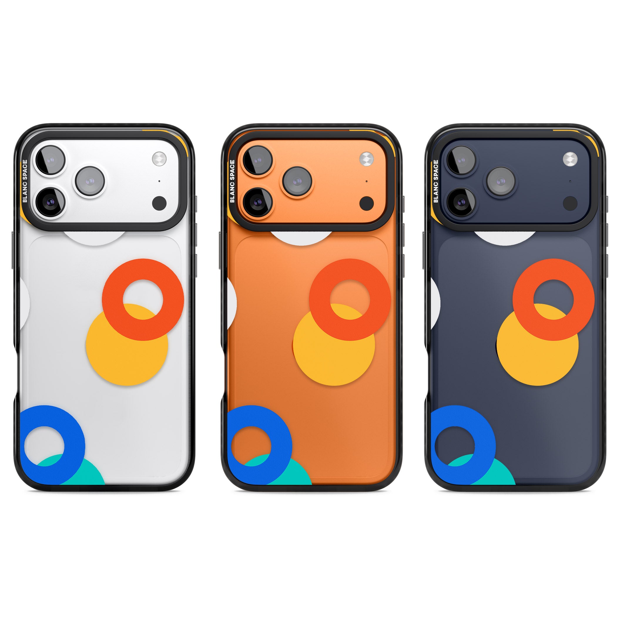 Abstract Mixed Circles iPhone 17 Pro Impact Black Phone Case APT Impact Protection