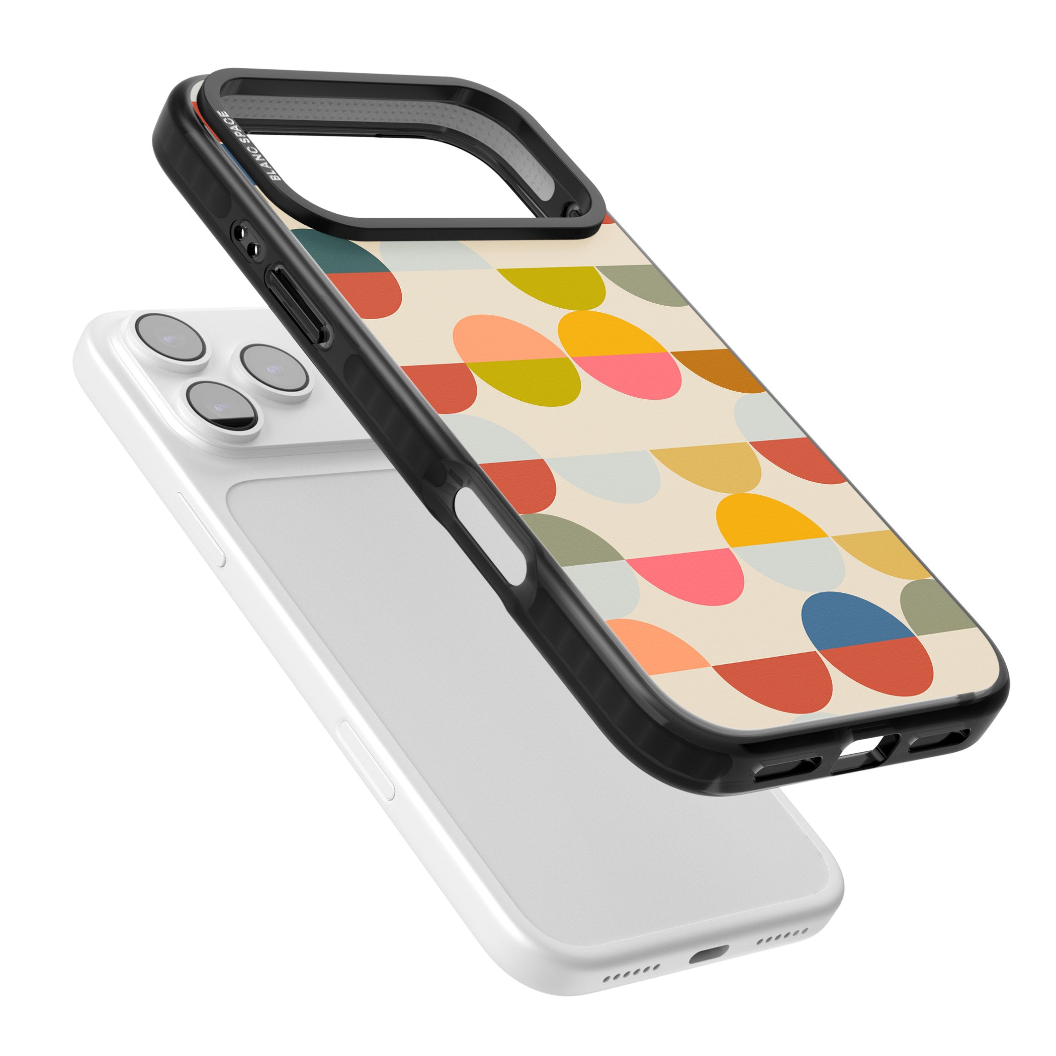 Colorful Retro Circles iPhone 17 Pro Impact Black Phone Case Colours