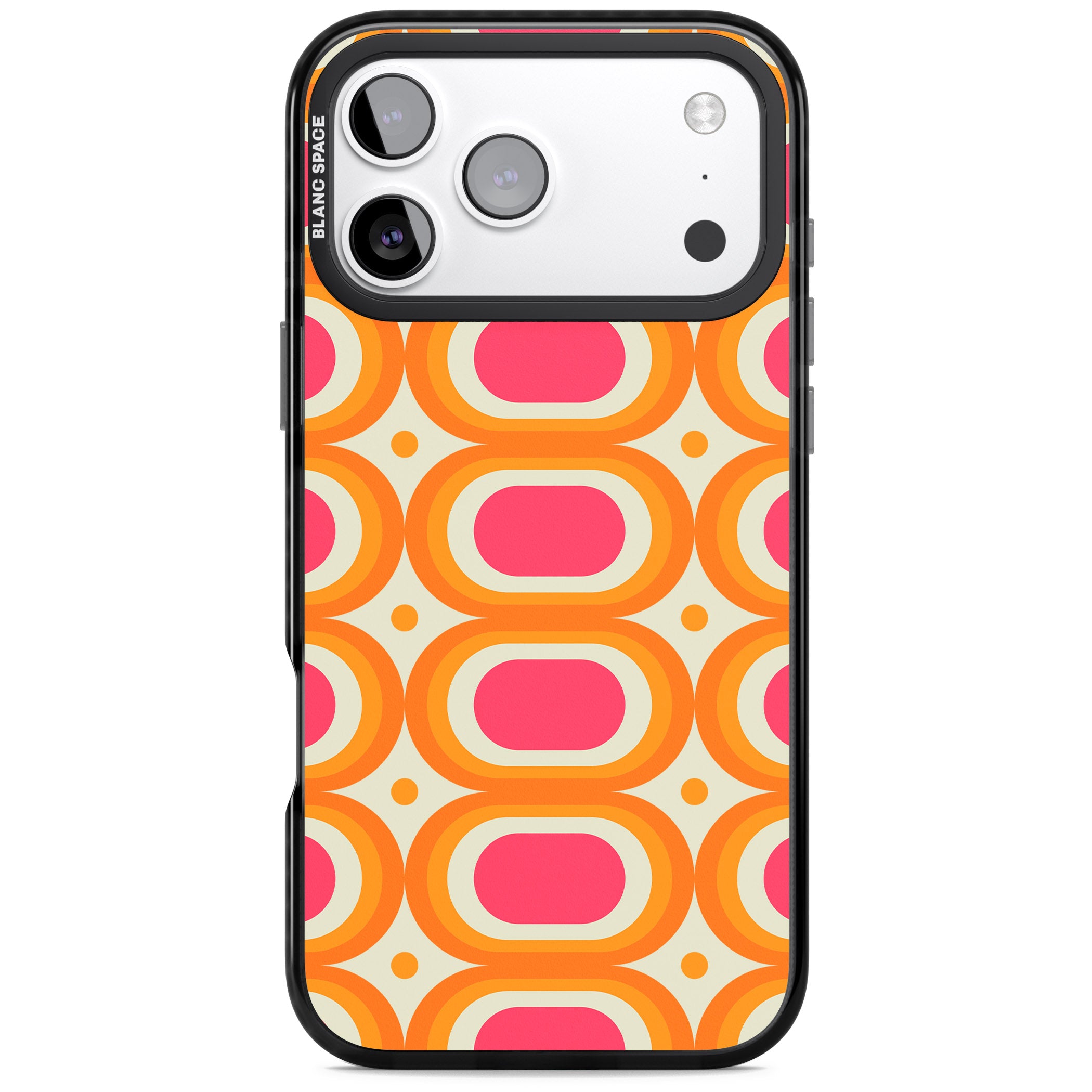 Groovy 60S Shape Pattern iPhone 17 Pro Impact Black Phone Case