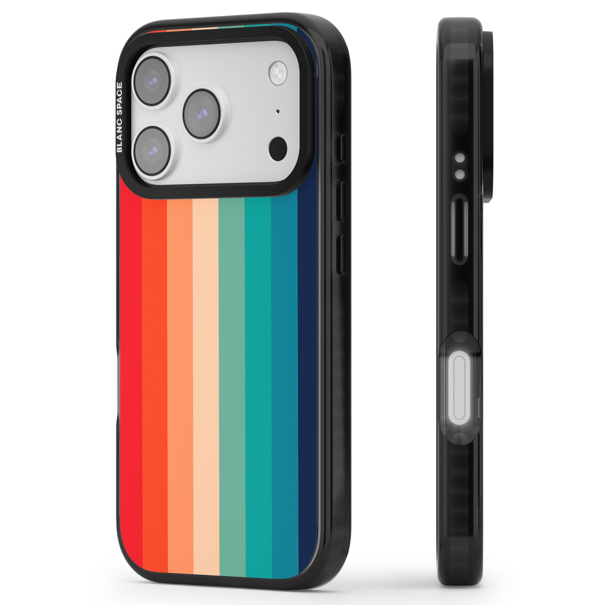 Retro 70'S Colour Palette iPhone 17 Pro Impact Black Phone Case Side Profile
