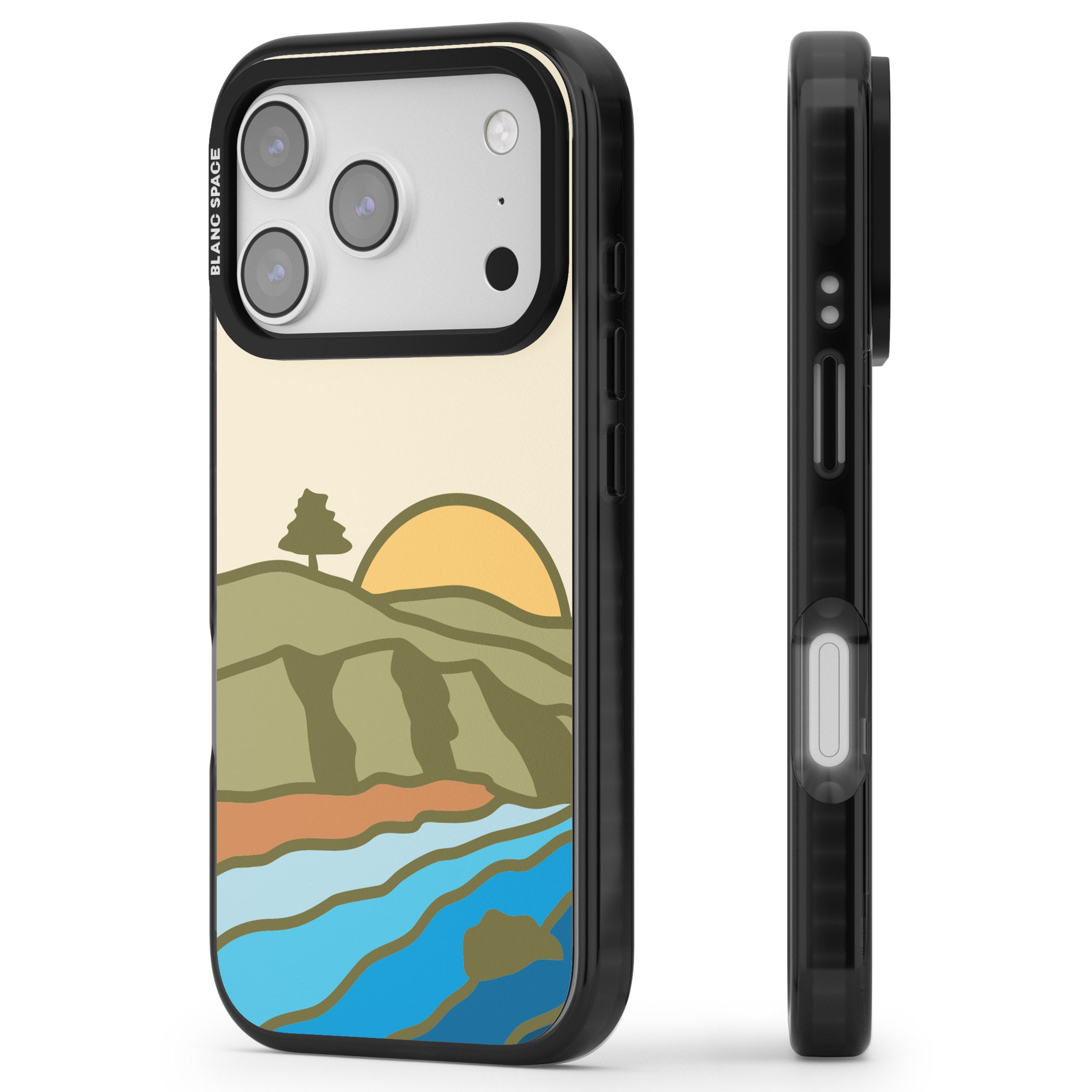 North Sunset iPhone 17 Pro Impact Black Phone Case Side Profile