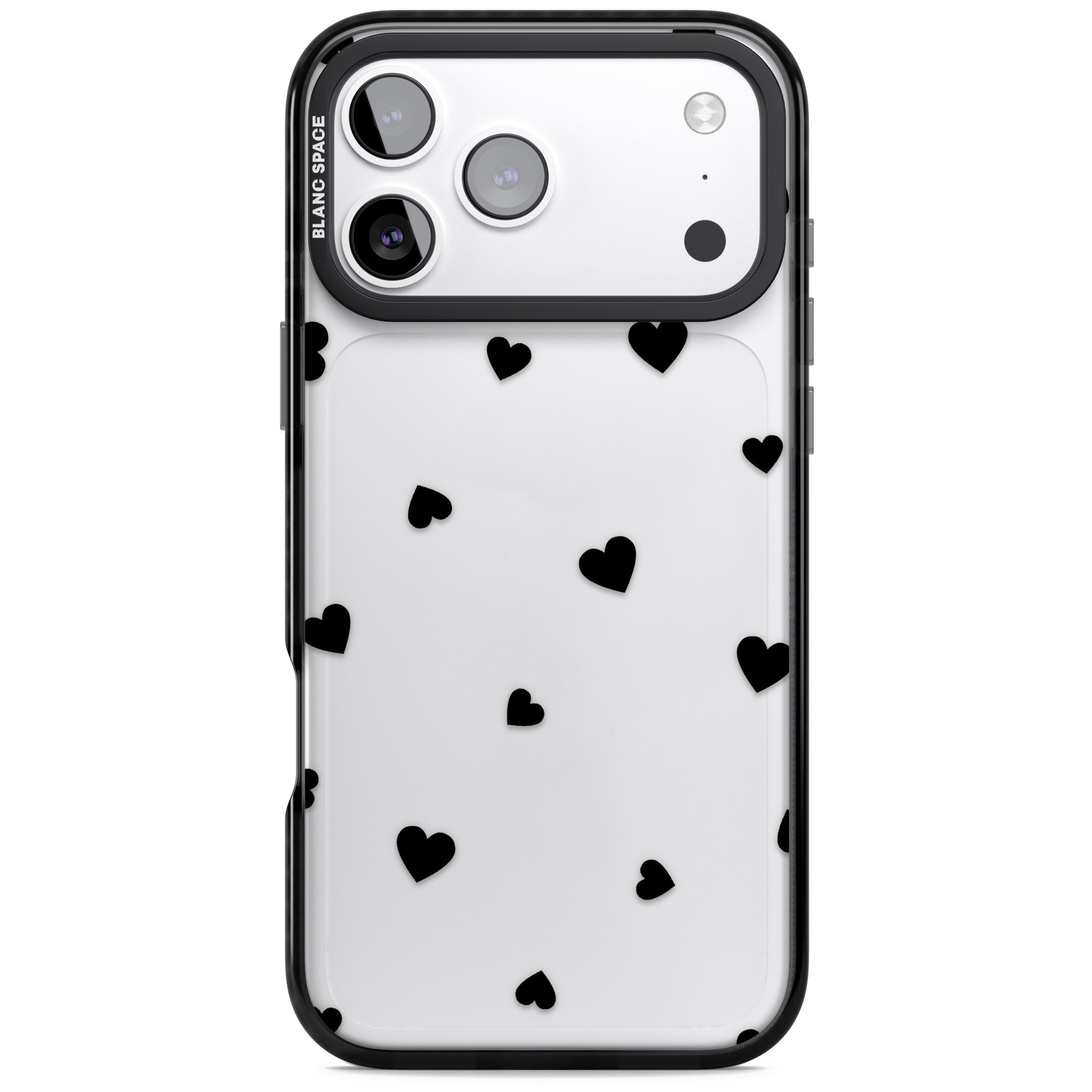 Black Hearts iPhone 17 Pro Impact Black Phone Case