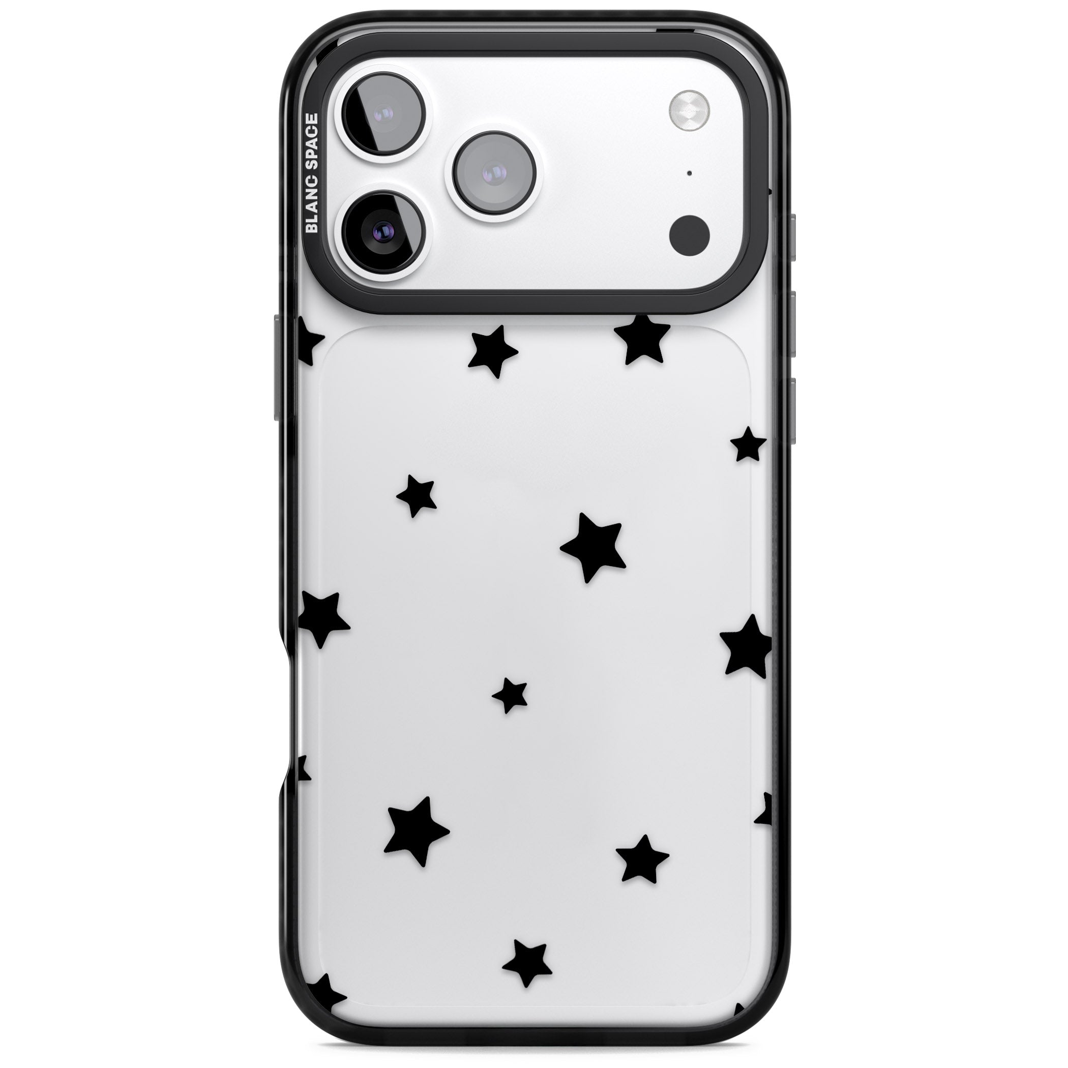 Starry Night Black Stars iPhone 17 Pro Impact Black Phone Case