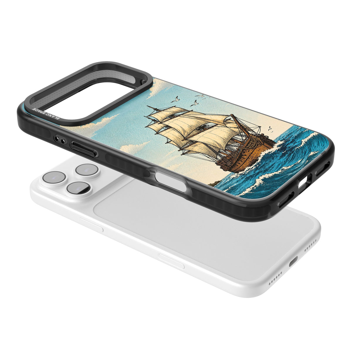 Ship at Sea iPhone 17 Pro Max Impact Black Phone Case angled