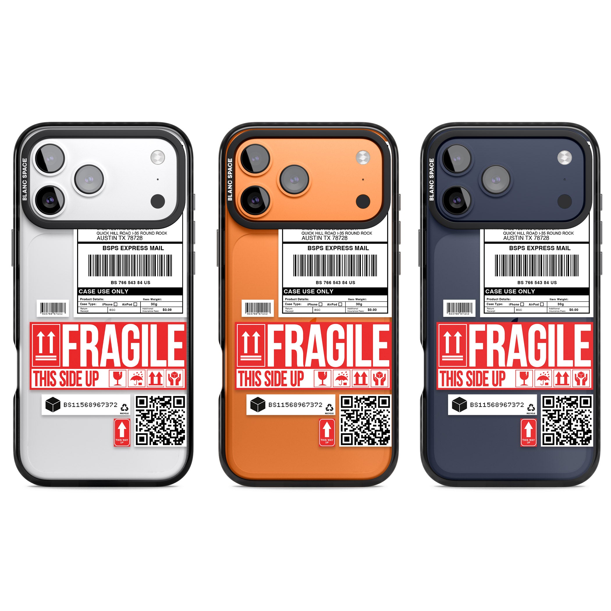 Shipping Label iPhone 17 Pro Impact Black Phone Case APT Impact Protection