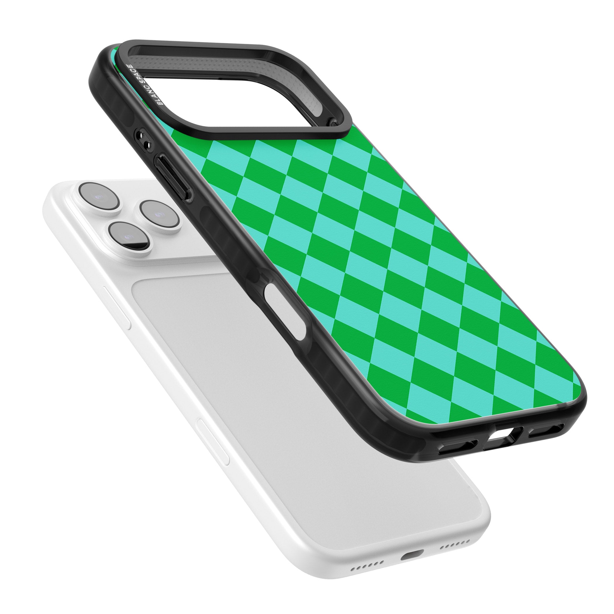 Retro Green Diamond Plaid iPhone 17 Pro Impact Black Phone Case Colours