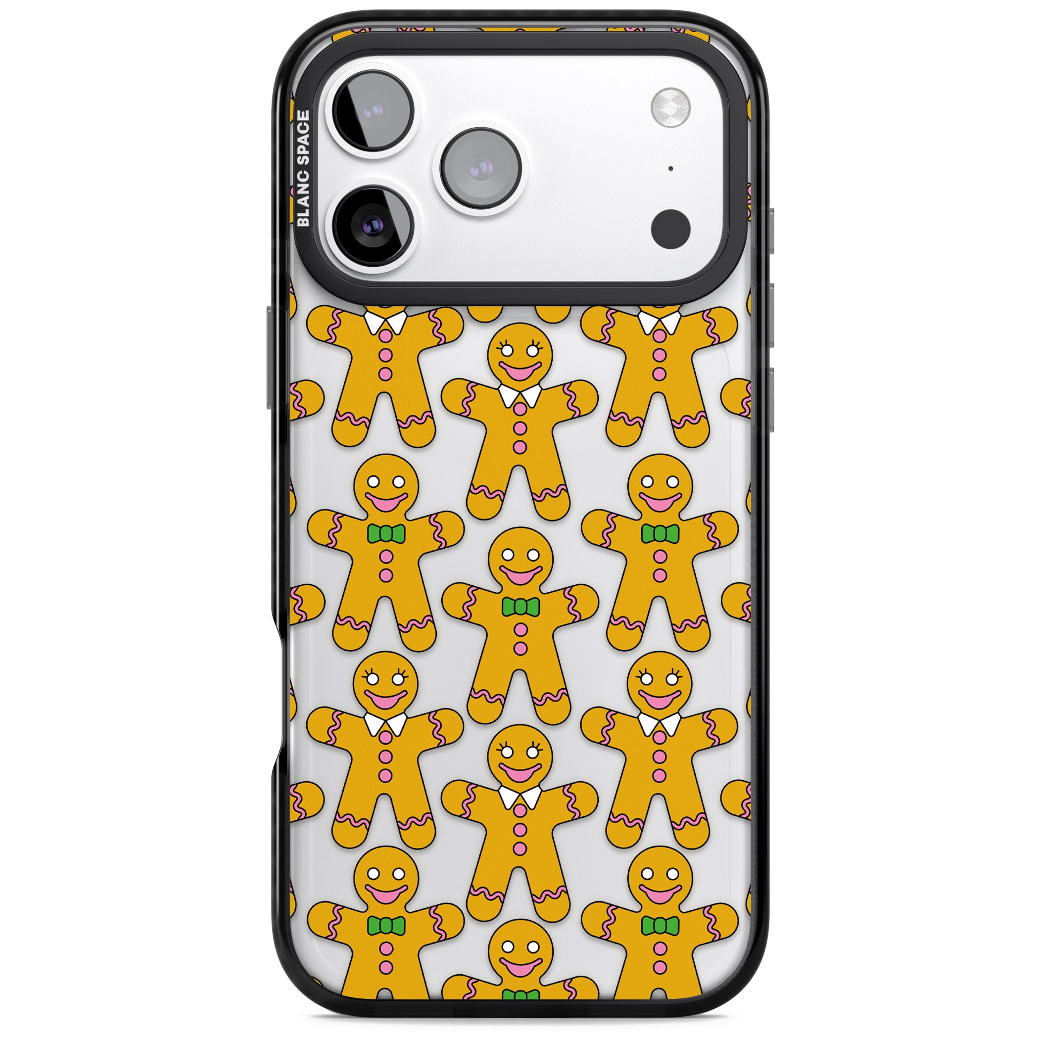 Gingerbread Cookie Pattern iPhone 17 Pro Impact Black Phone Case