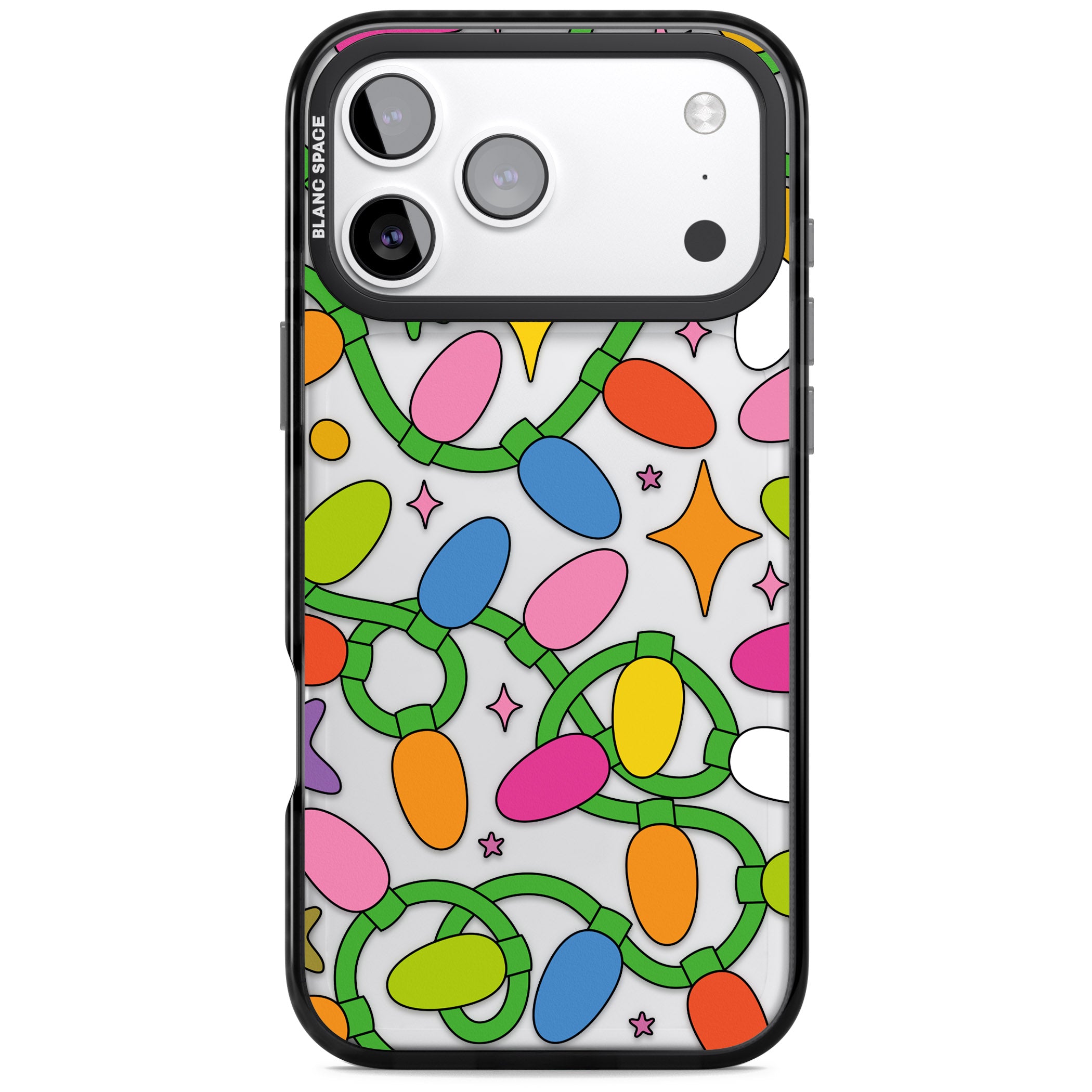 Festive Lights Pattern iPhone 17 Pro Impact Black Phone Case