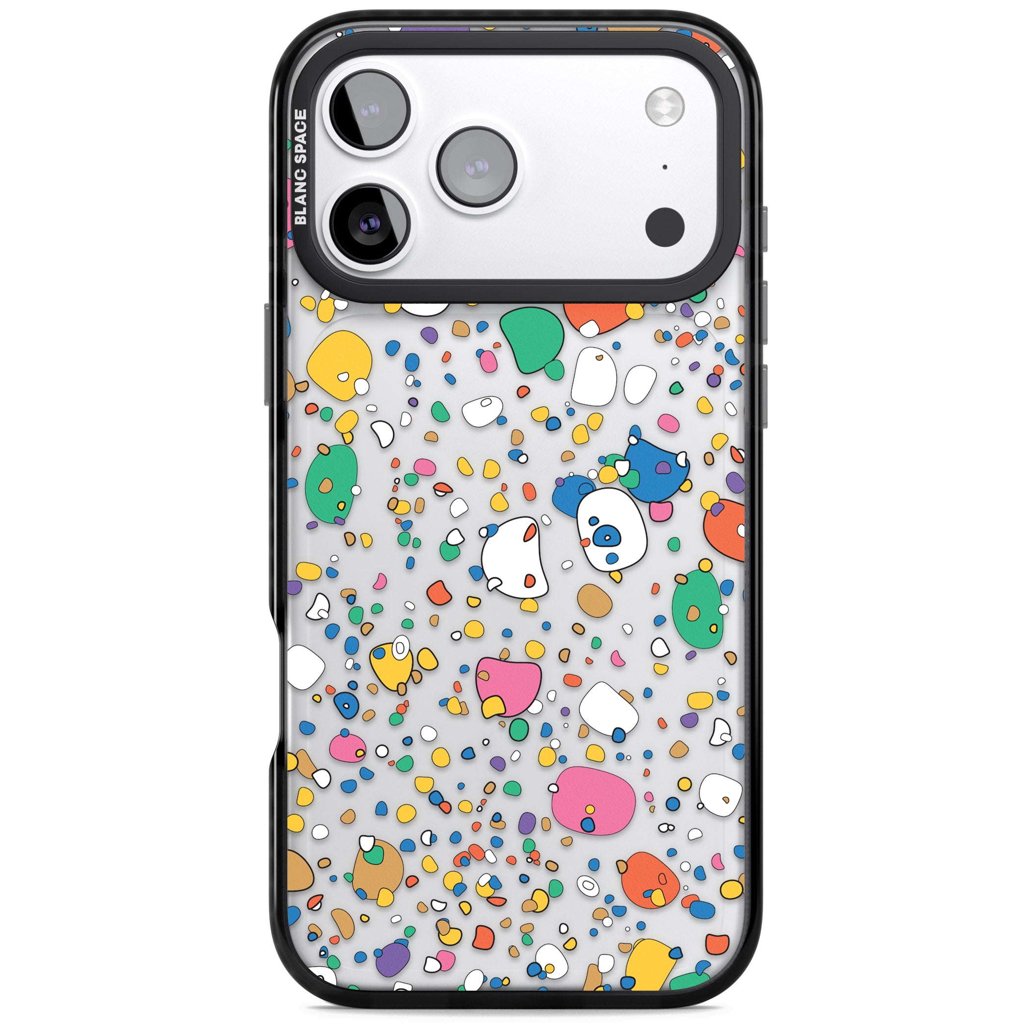Colourful Confetti Pebbles iPhone 17 Pro Impact Black Phone Case