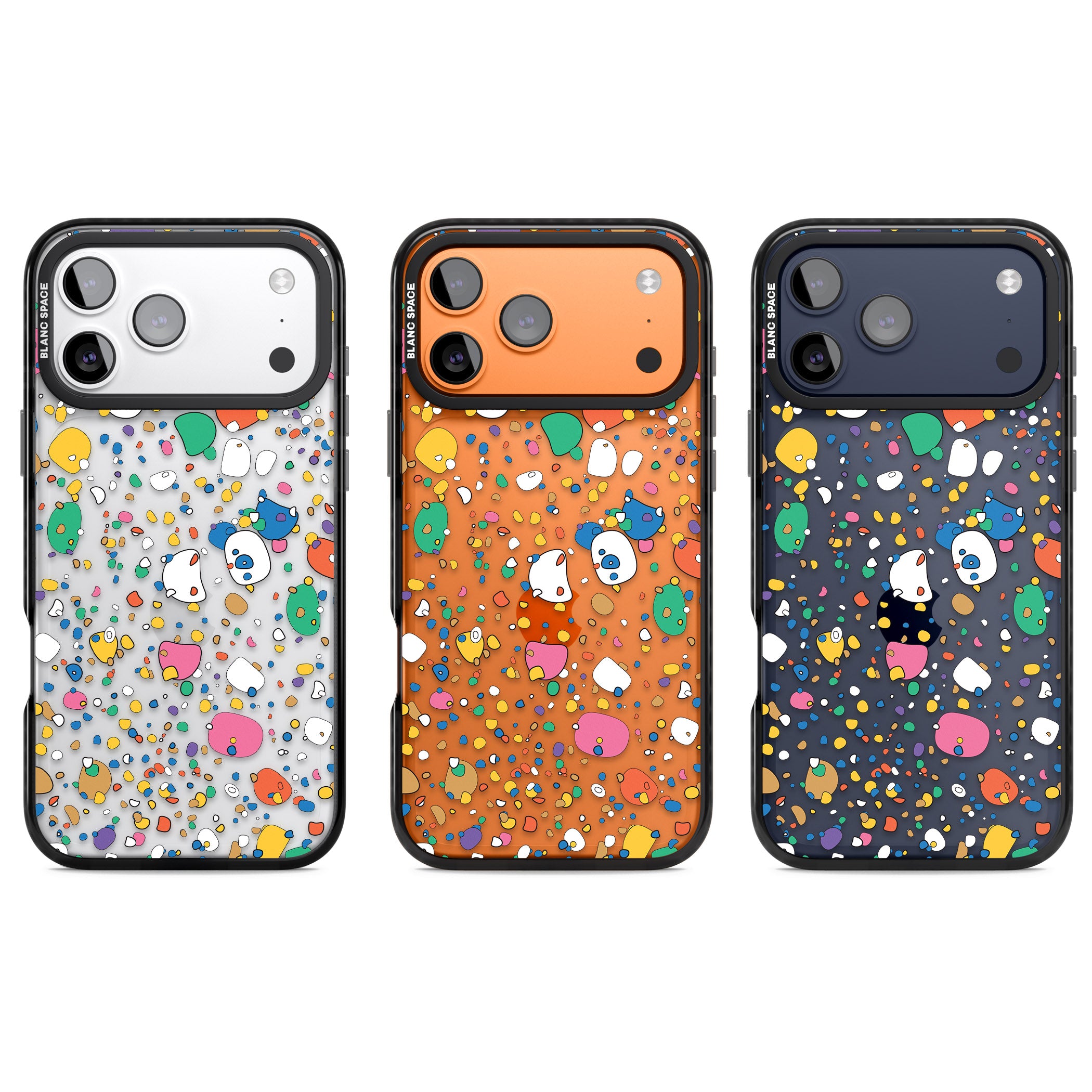 Colourful Confetti Pebbles iPhone 17 Pro Impact Black Phone Case APT Impact Protection