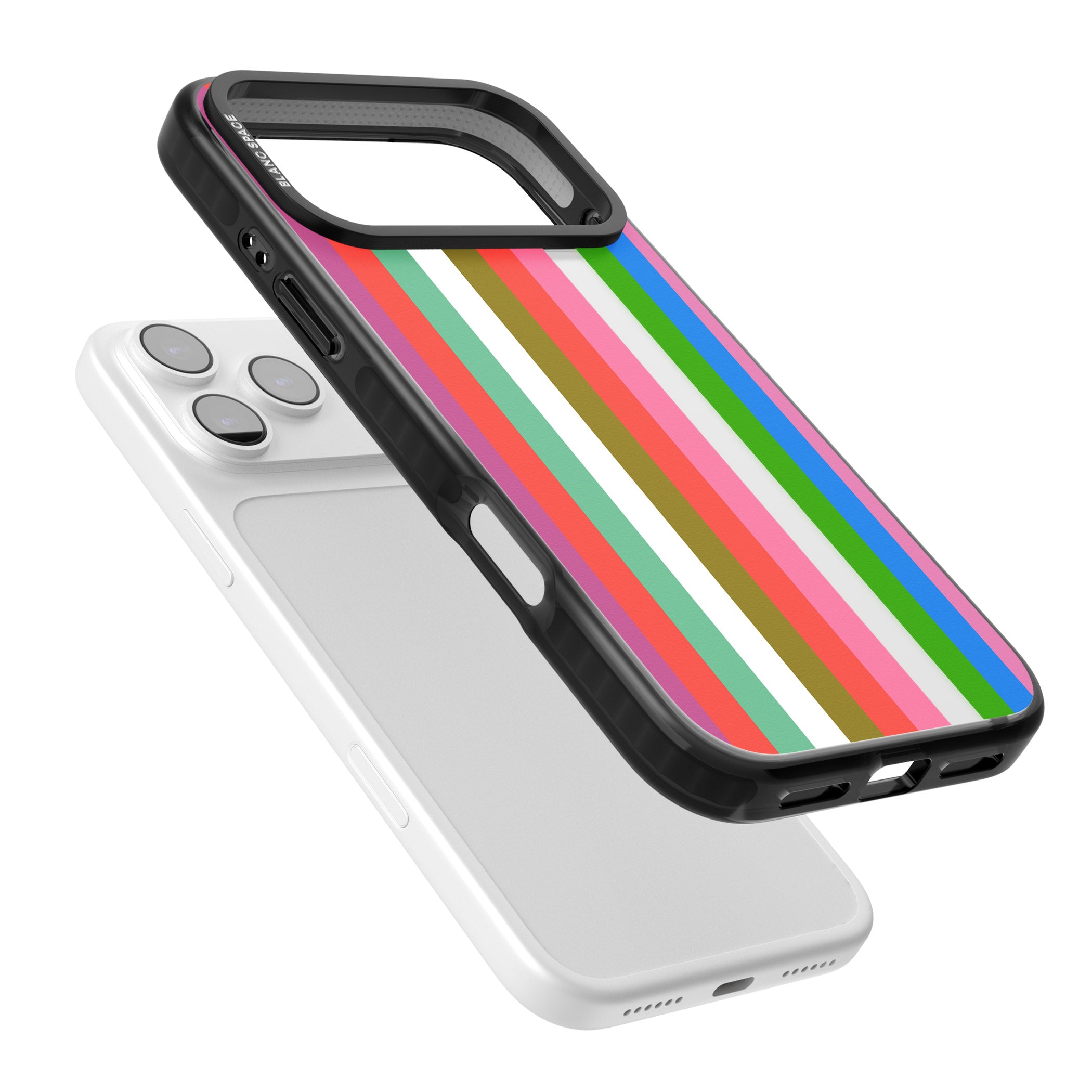 Vibrant Stripes iPhone 17 Pro Impact Black Phone Case Colours