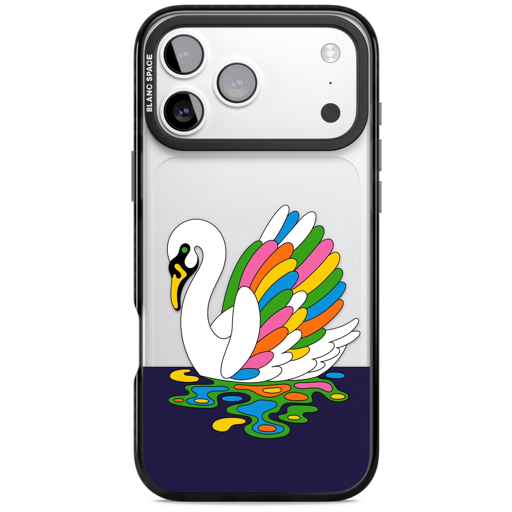 Serene Swan iPhone 17 Pro Impact Black Phone Case
