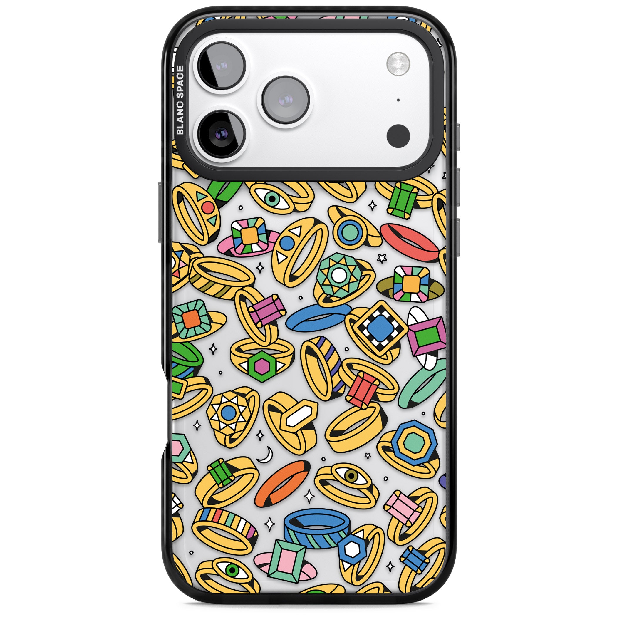 Gemstone Glitz iPhone 17 Pro Impact Black Phone Case