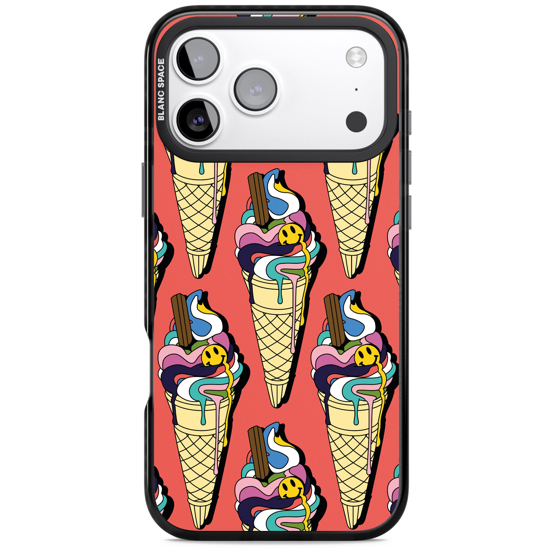 Trip & Drip Ice Cream (Red) iPhone 17 Pro Impact Black Phone Case