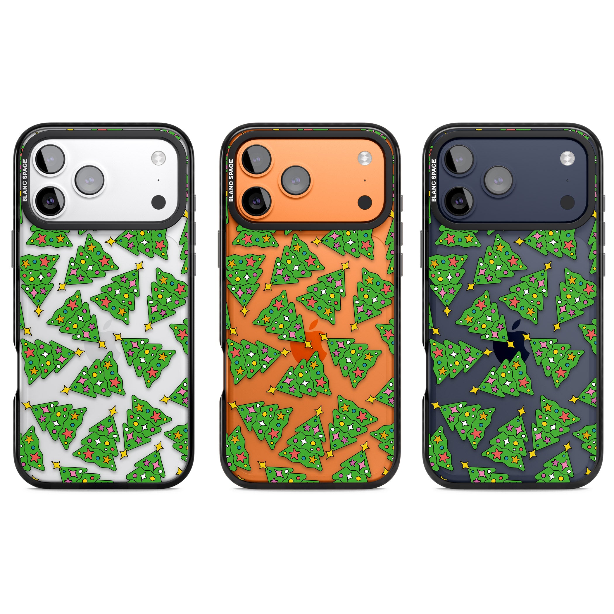 Christmas Tree Pattern iPhone 17 Pro Impact Black Phone Case APT Impact Protection