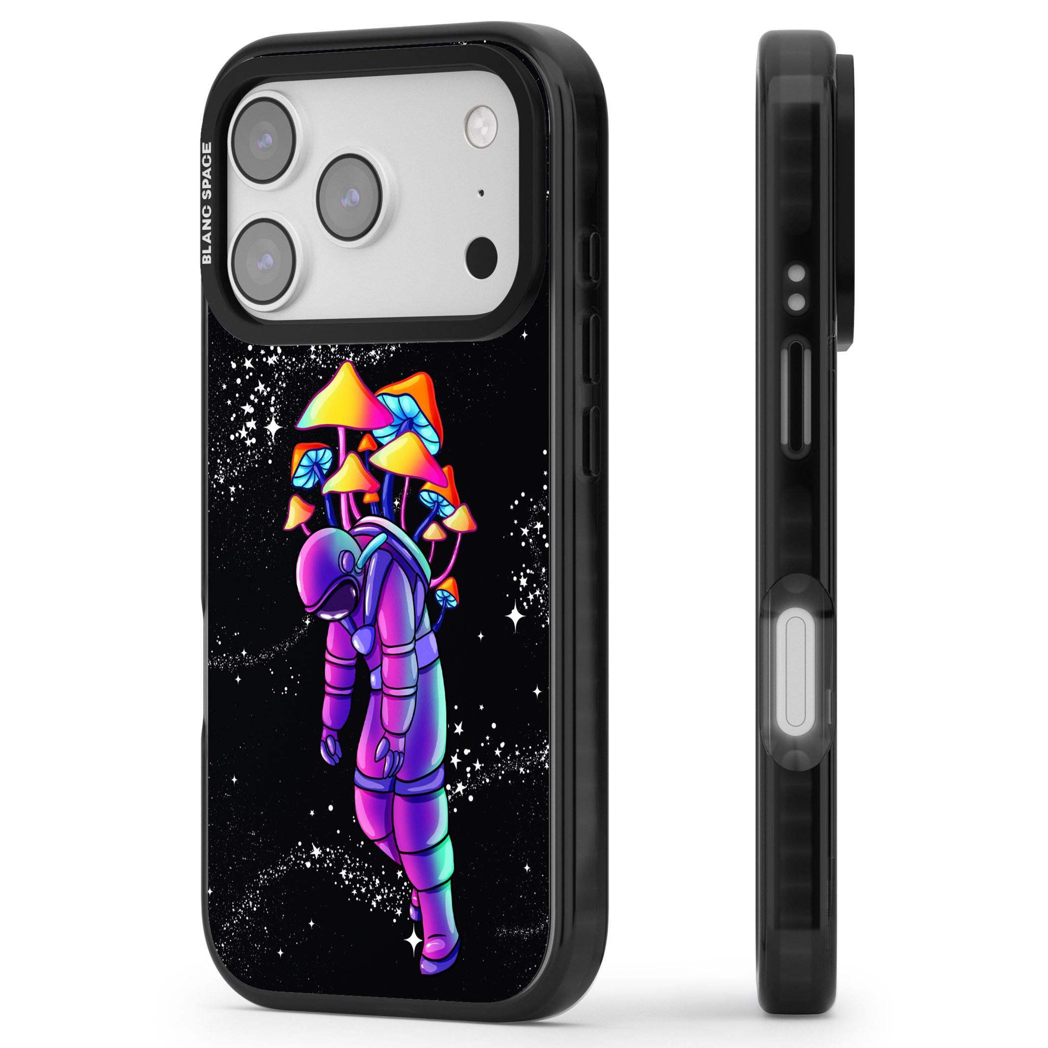 Space Mutation iPhone 17 Pro Impact Black Phone Case Side Profile