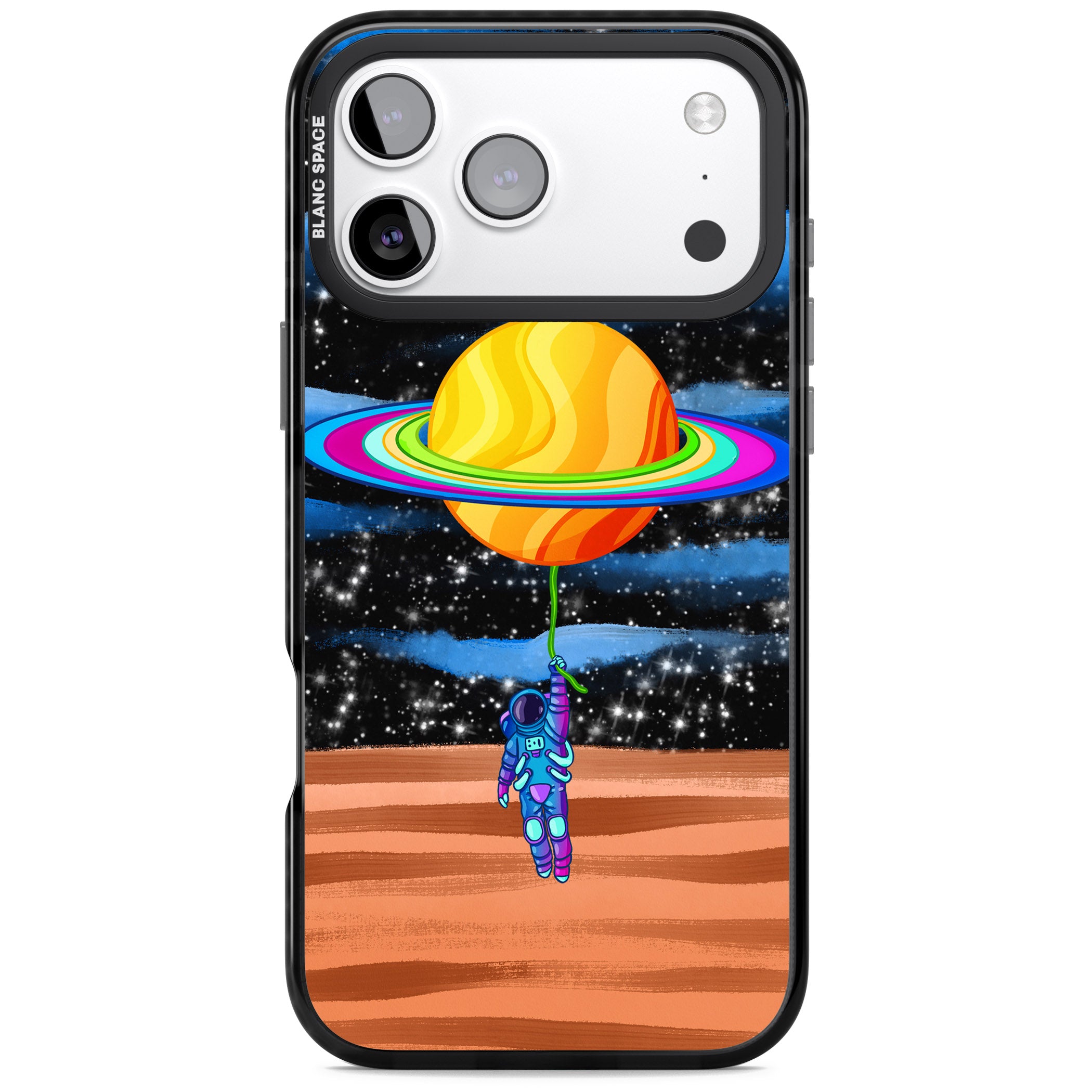 World On Helium iPhone 17 Pro Impact Black Phone Case