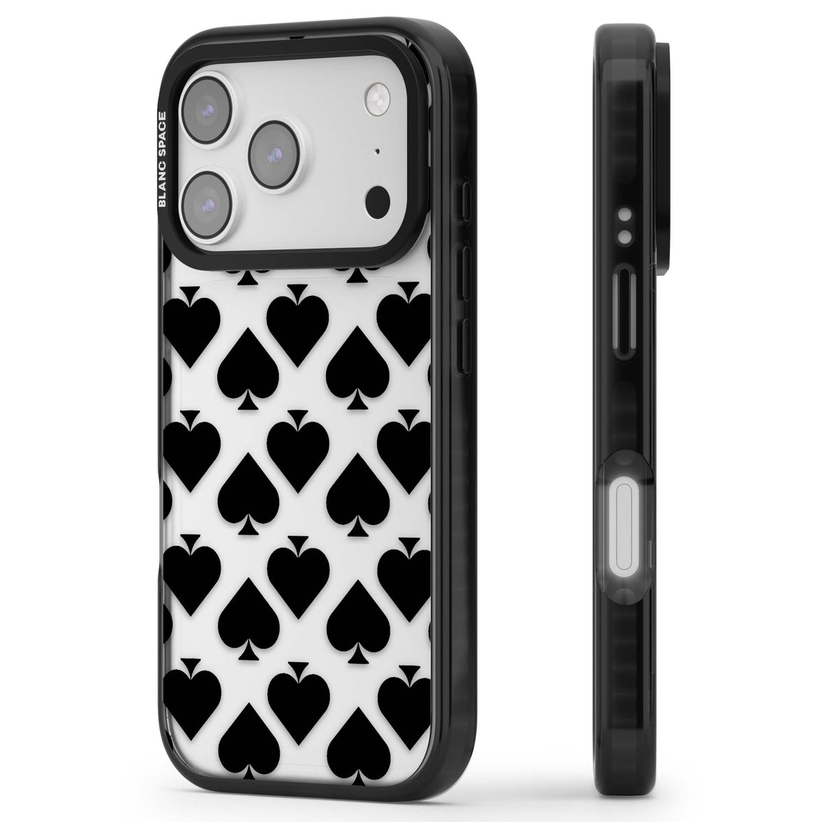 Black Spades minimal iPhone case | Clear Impact case for iPhone 17 Pro, iPhone 17 Pro Max