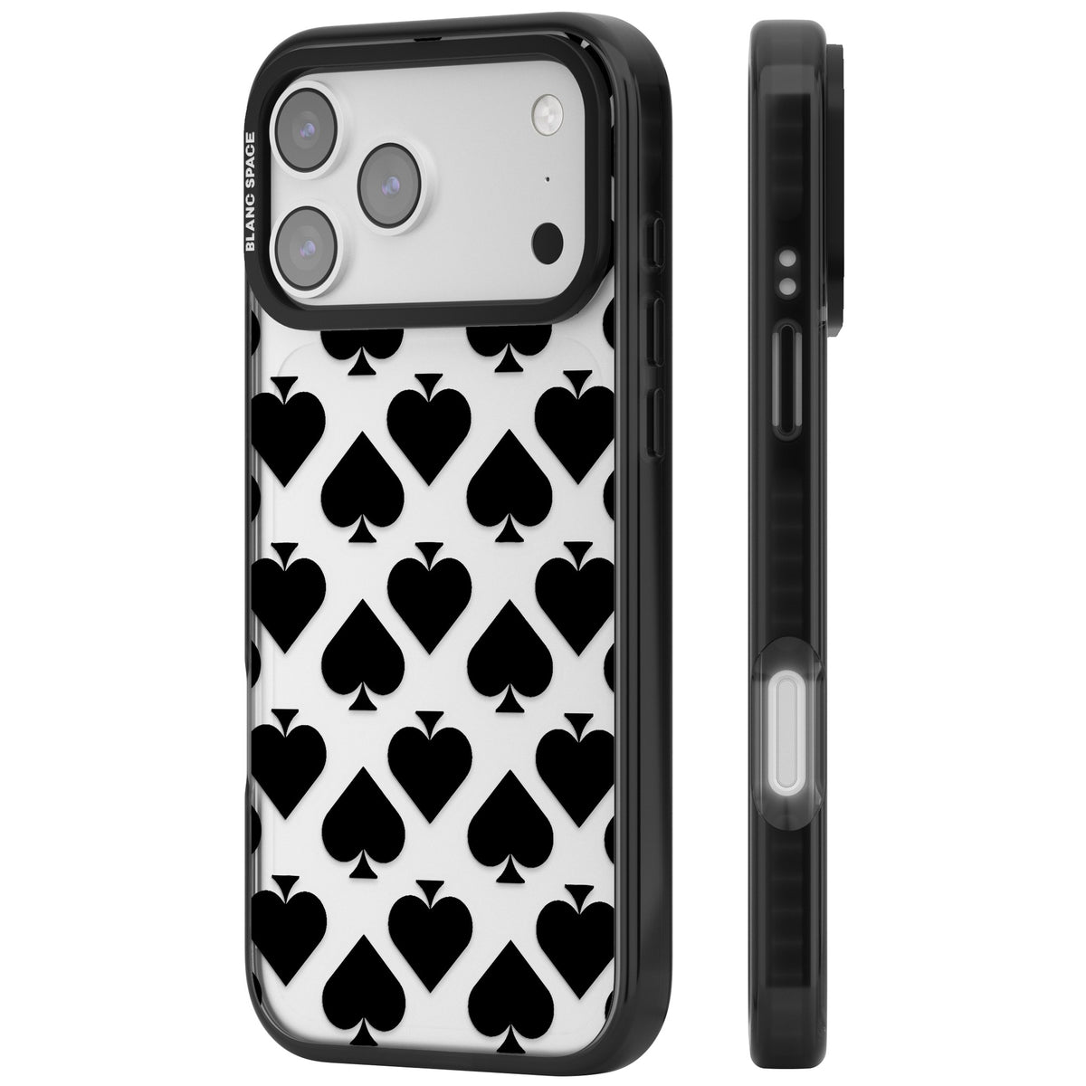 Black Spades iPhone 17 Pro Max Impact Black Phone Case side