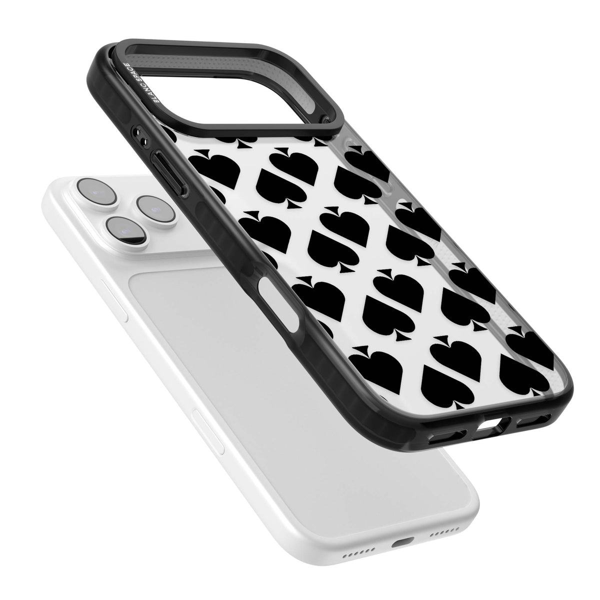Black Spades minimal iPhone case | Clear Impact case for iPhone 17 Pro, iPhone 17 Pro Max