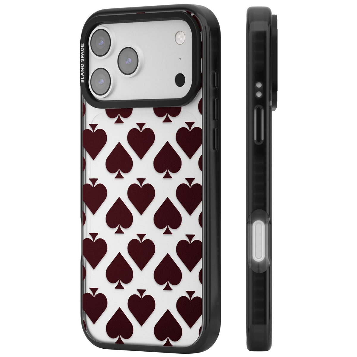 Burgundy Suits iPhone 17 Pro Max Impact Black Phone Case side